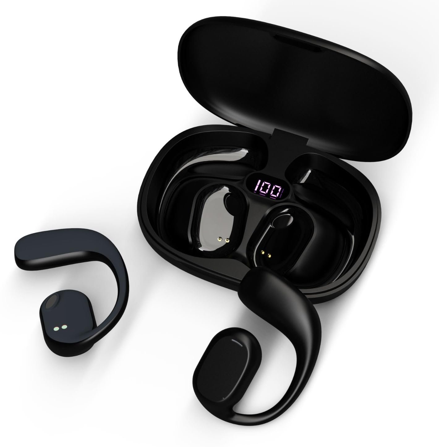 JS272 Sense OWS Wireless Over Ear Earphones | Situational Awareness | 15Mm Titanium Drivers | 40 Hrs Playback | Bluetooth V5.4 | Sports Headphone | ENC Mic for Calling | 40Ms Low Latency | Black - Image 2