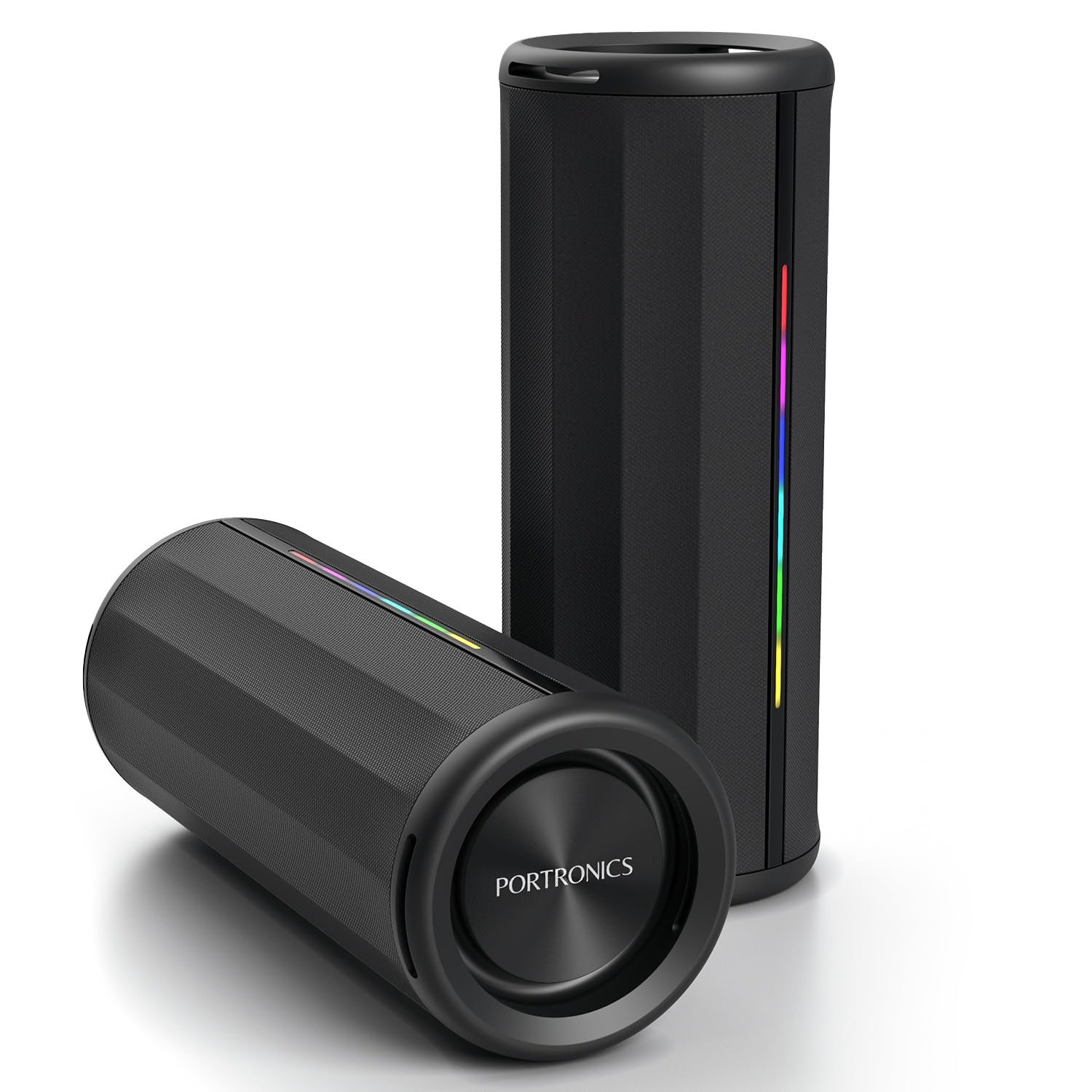 Portronics Nova 40W Portable Bluetooth Speaker with Dual Passive Radiator, Upto 5 Hours Playtime, RGB LED Lights, Bluetooth 5.3V, TWS Mode, Handsfree Calling, USB/AUX in Port, Type C Charging(Black) - Image 2