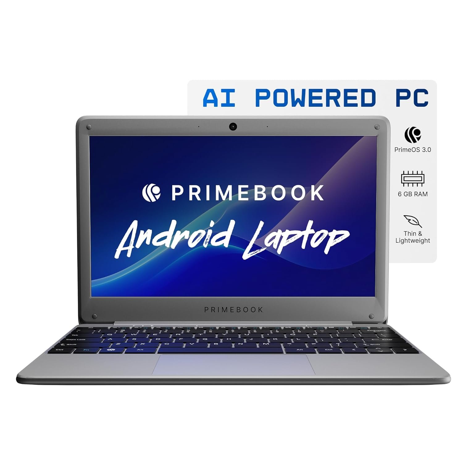 Primebook 2 Neo 2025 (New Launch) | 6GB RAM, 128GB Storage (Upgradable Upto 512GB) | MediaTek Helio G99 | Android 15 (PrimeOS3.0) | in-Built AI | 11.6” Thin & Light Laptop | Type-C, USB, MicroSD Ports - Image 2