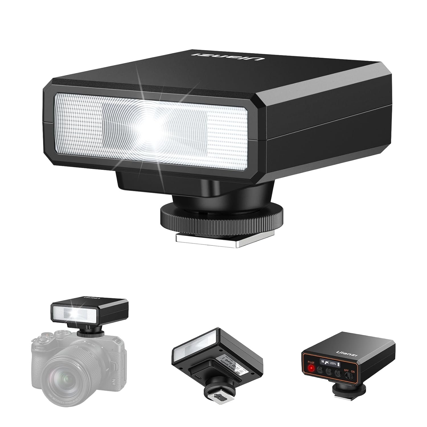 ULANZI F12 Mini Flash,GN12/CCT 5600K Camera Speedlite Flash for Canon Fuji Sony Nikon Panasonic Olympus Pentax&Other More SLR Digital Cameras, Single Contact Universal Hot Shoe Mount Flashlight, Black - Image 2