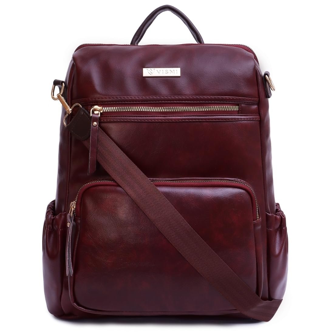 VISMIINTREND Backpack for Woman/Teens Girl, Leather, Stylish, Handbag, Purse,Ladies,Office,Travel,College,Daily-Use,14-inch Laptop Bag, Elegant, Gifts for Women/Girls, Birthday Gift for Wife/Sister - Image 2