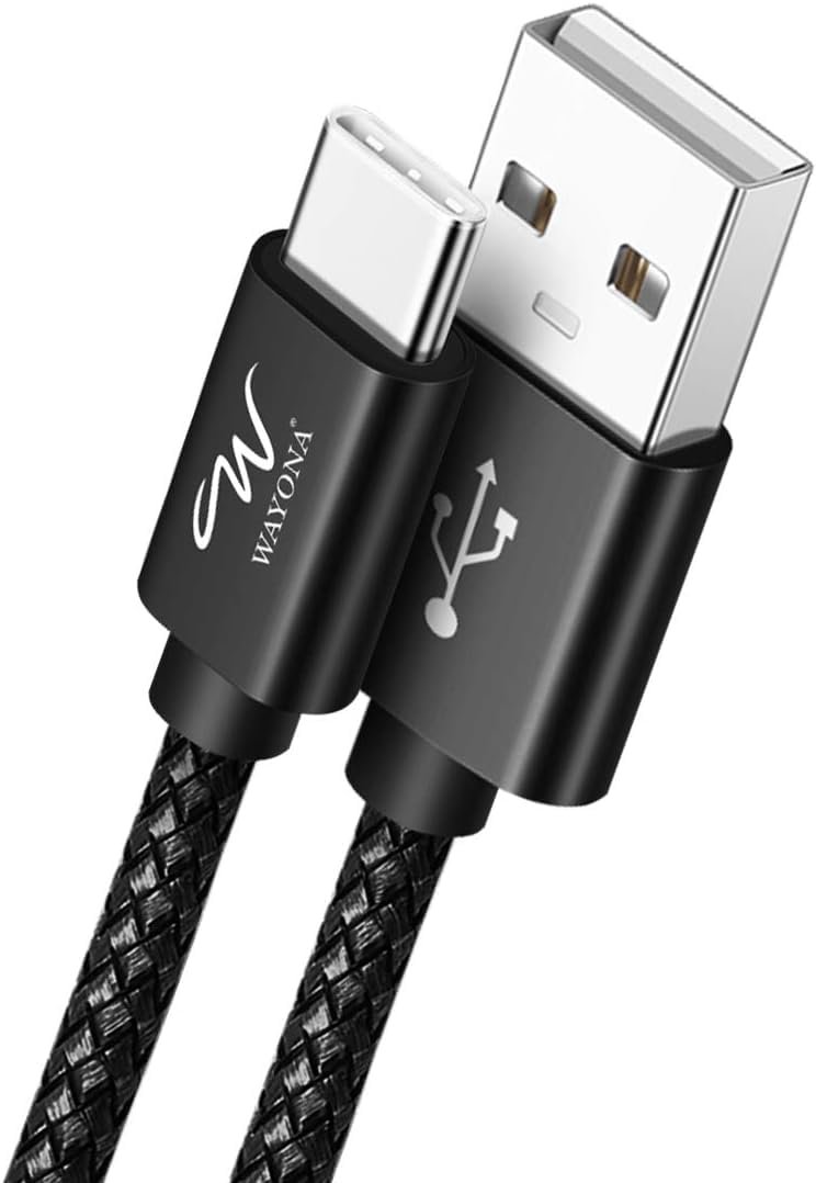Wayona Type C 3Meter Nylon Braided 65W/3A Fast Charging USB C Long Cable Compatible for Samsung Galaxy S24, S23, S22, iPhone 15 Series, Android Auto, Apple CarPlay (10 FT Pack of 1, Black) - Image 2