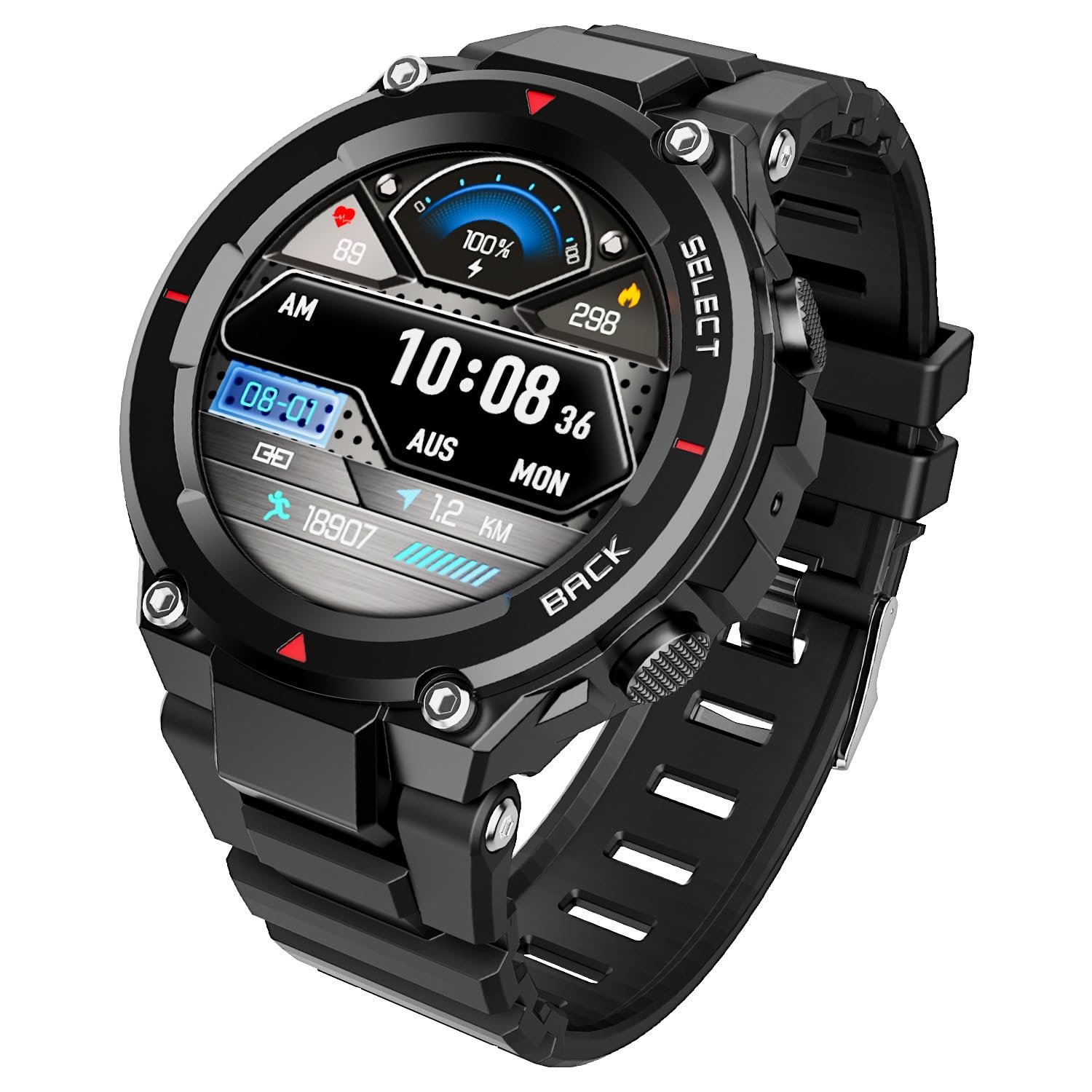 boAt Newly Launched Wave Force 3 w/ 1.39" (3.5 cm) HD Display, Robust Design, Bluetooth Calling, Widget Control, GPS Trajectory, E-Compass, Music & Camera Control, HR & SpO2 Monitoring(Active Black) - Image 2