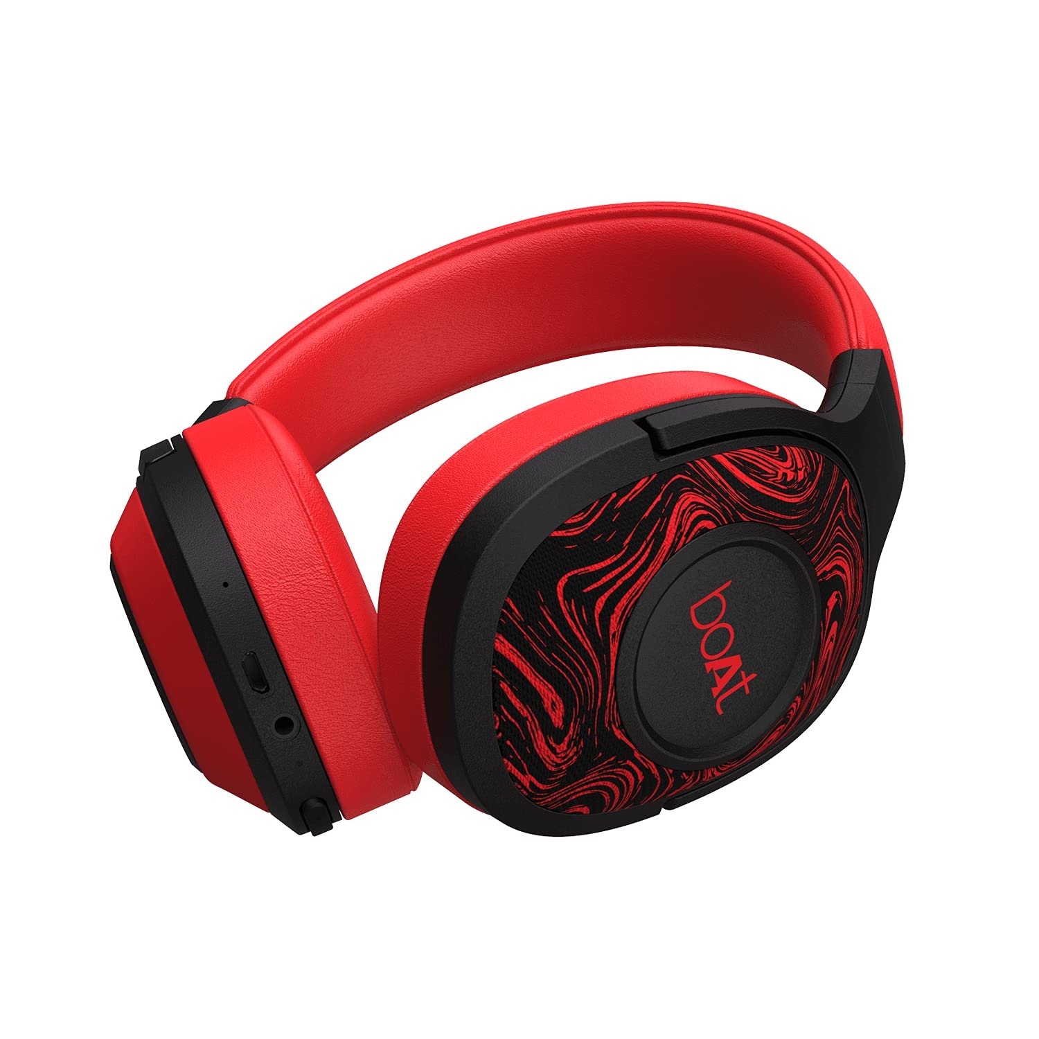 boAt Rockerz 550 Bluetooth Wireless Over Ear Headphones with Mic Upto 20 Hours Playback, 50MM Drivers, Soft Padded Ear Cushions and Physical Noise Isolation (Red) - Image 2