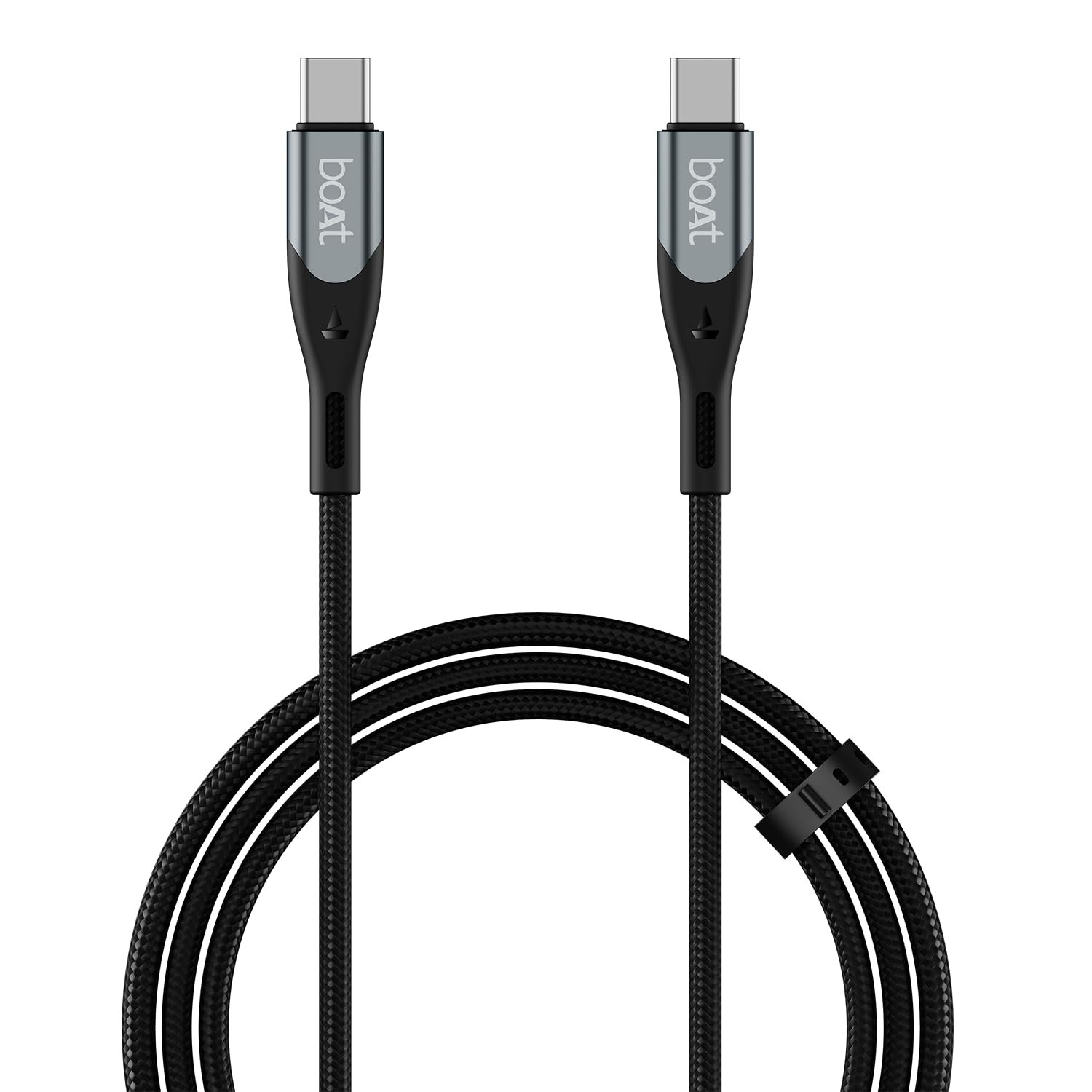 boAt Type C to C 65W Fast Charging Cable with 480 Mbps Data Transfer, Tangle-Free Cable in Premium Nylon Braided Design (Carbon Black) - Image 2