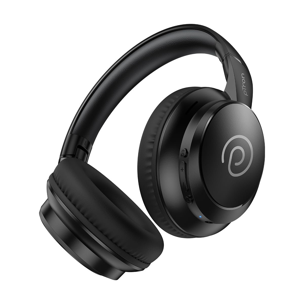 pTron Studio Evo 70hrs Playtime Wireless Over Ear Headphones with HD Mic, Low-Latency Game/Movie/Music Modes, Punchy Bass, BT5.3, Dual Device Pairing, Voice Assistant & Type-C Fast Charging (Black) - Image 2