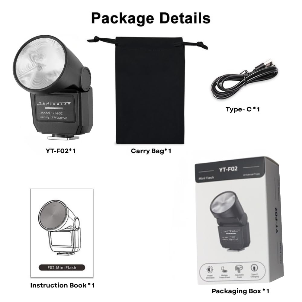 Yantralay Portable Mini Camera Flash Light, Rechargeable Speedlite with Built-in Battery, 6500K High CRI 96+ External Flash for DSLR Cameras - Image 3