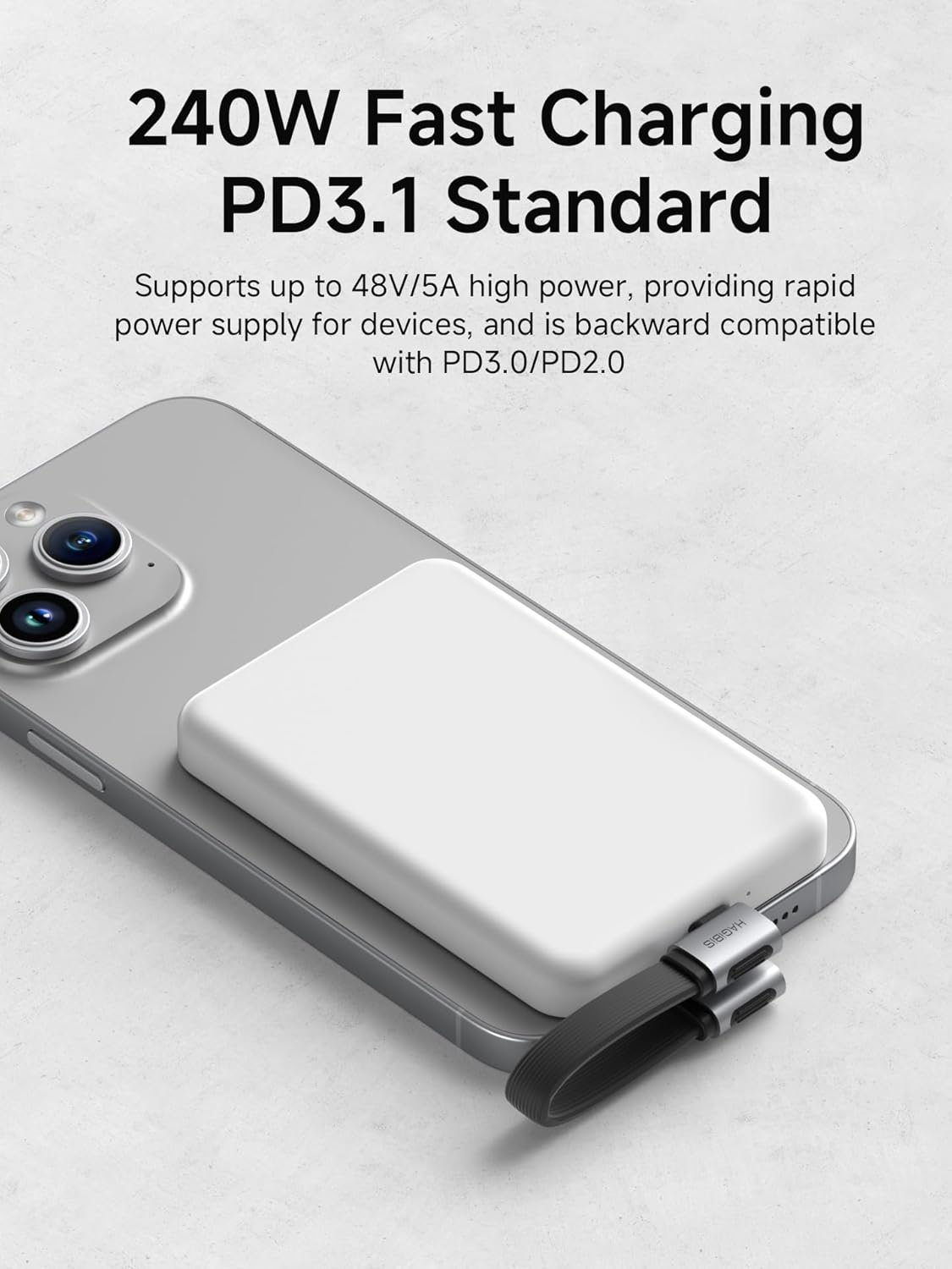 Hagibis USB4 Cable, 80Gbps Data Transfer, 8K@60Hz Video Display, 240W Fast Charging USB-C Cable, USB 4 V2.0 for iPhone 16 15 Pro Max, iPad, Thunderbolt 5/4, External SSD (10cm) - Image 4