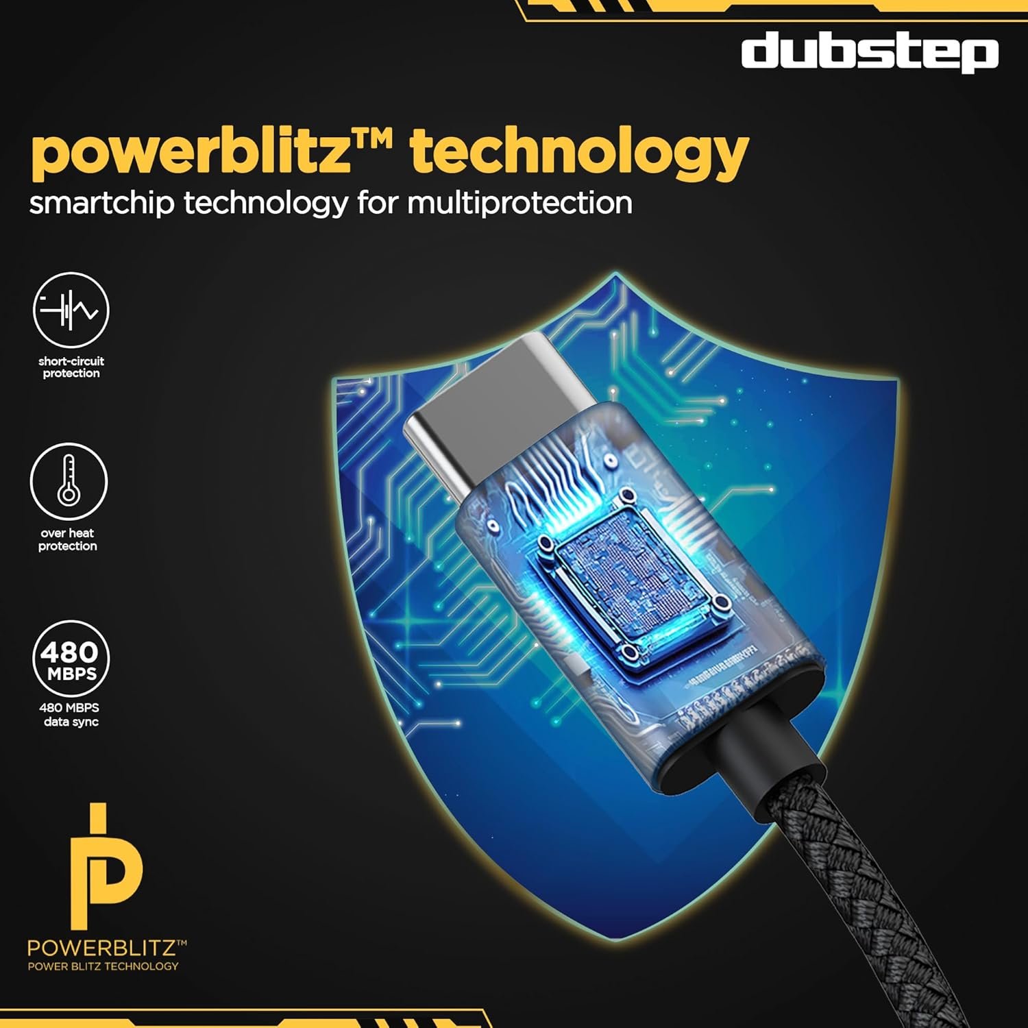 Dubstep Blaze Flash 50W USB Type C Nylon Braided Cable 3.5 A 1.25m Supports All Fast Charging Technologies (Compatible with Mobile, Tablet, Laptop, Speakers, Grey, One Cable) - Image 5