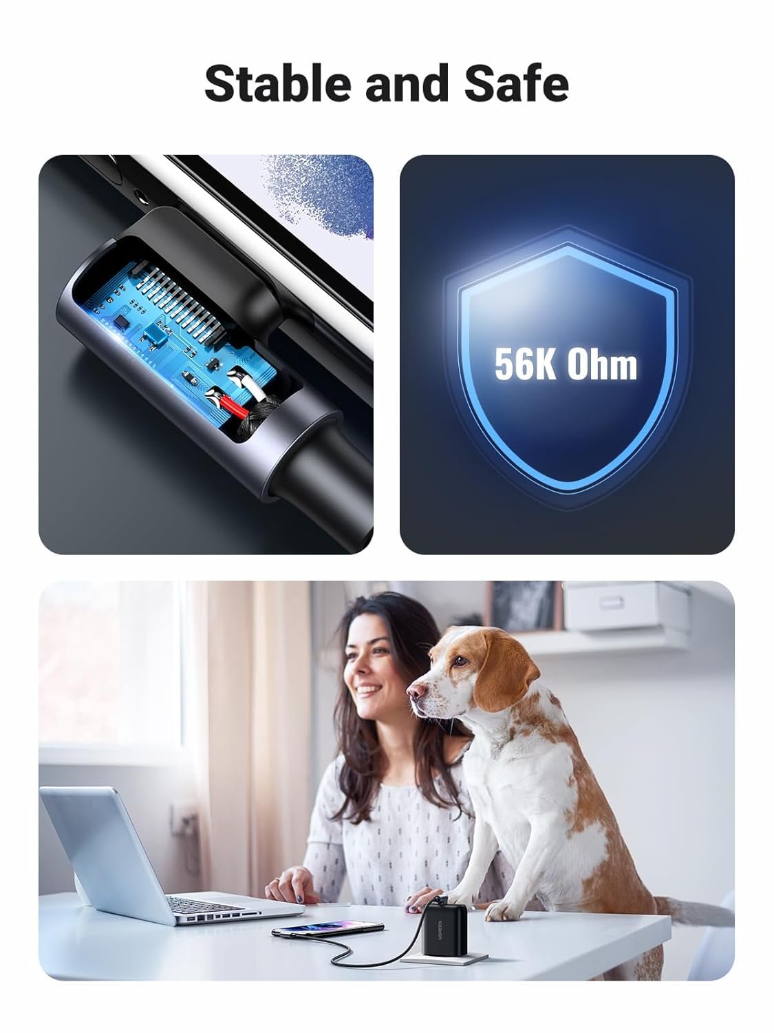 UGREEN USB A to C Right Angle Cable 90 Degree Type C Cord Fast Charger Compatible with Galaxy S25 S24 S23 S22, iPhone 16 Pro Max, PS5 Controller, LG G8 G7 V40 V30, Switch, GP Hero 7 8 (2M) - Image 4