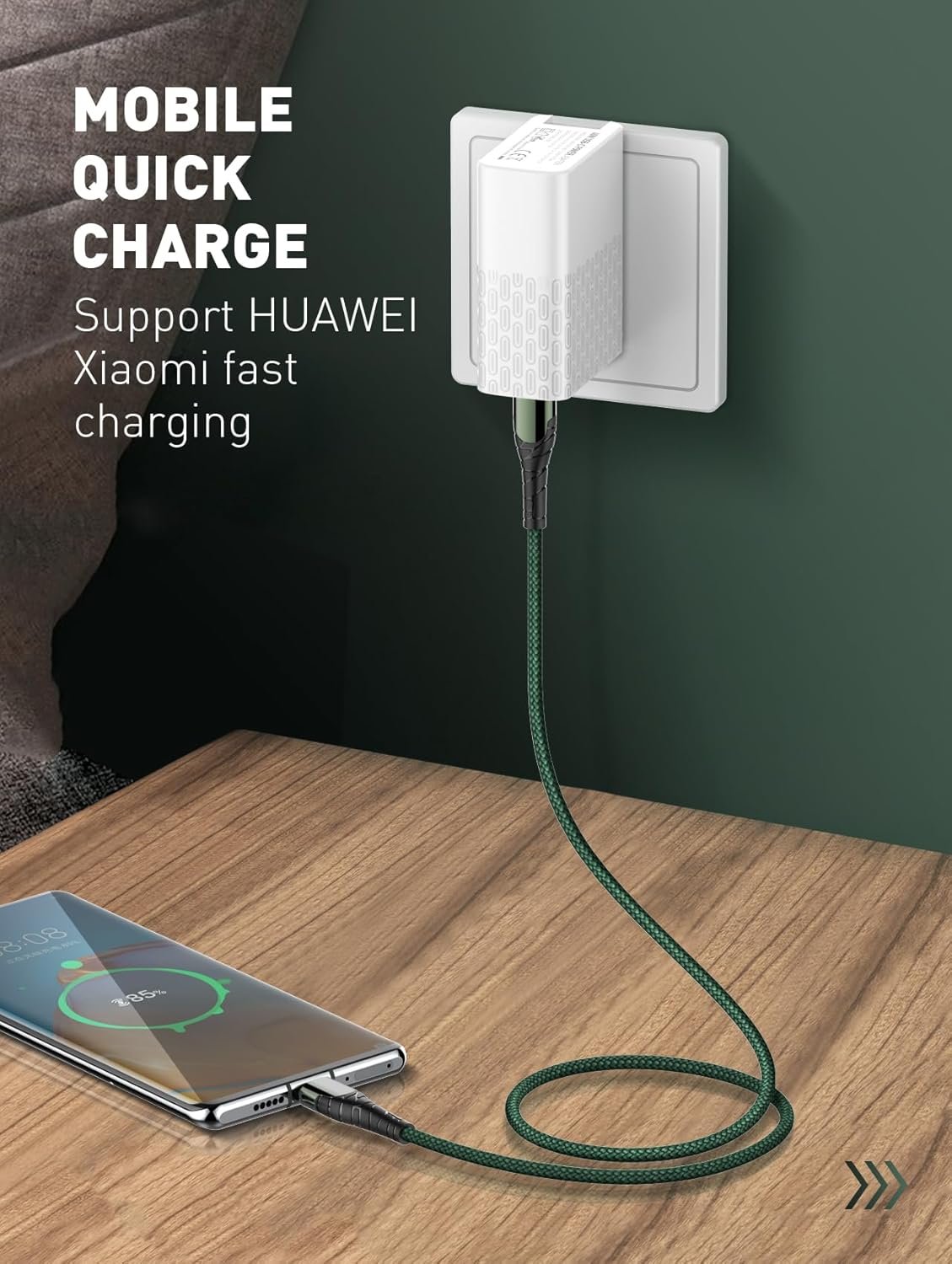 Glassoloy Type C to Type C Cable, 1M PD 60W Fast Charging USB C Cable, 480Mbps Data Transfer Cable Nylon Braided C to C Type for iPhone 17/17 Pro/17 Pro Max/16/15, Galaxy S25/S24/S23, MacBook, iPad - Image 5