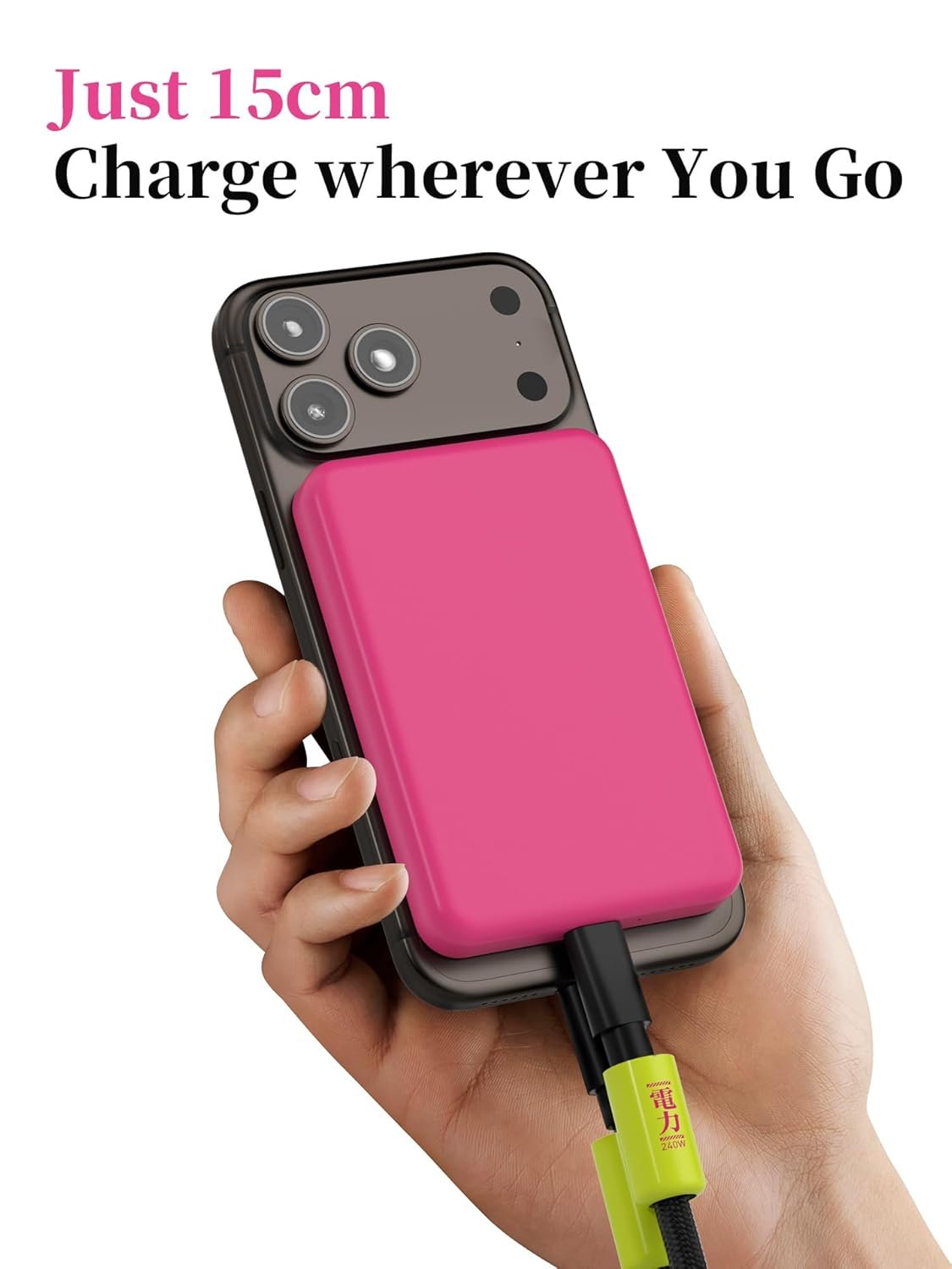 Hagibis USB C Cable with Phone Lanyard, Portable 240W Fast Charging Cable with 480Mbps Data Transfer, Short Type-C to C Cable Wrist Lanyard for iPhone 17 16 15 Pro Max, iPad Pro (Green, 30cm) - Image 4