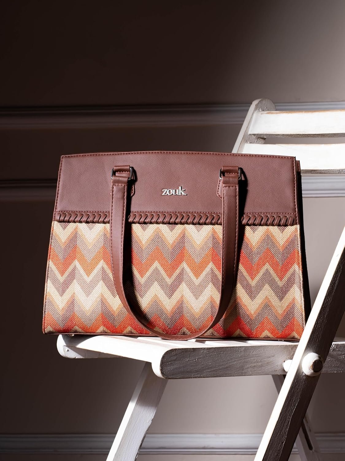 ZOUK Statement Business Bag | Jute | Vegan Leather Handcrafted Shoulder Bag Ideal For Office Use - Image 4