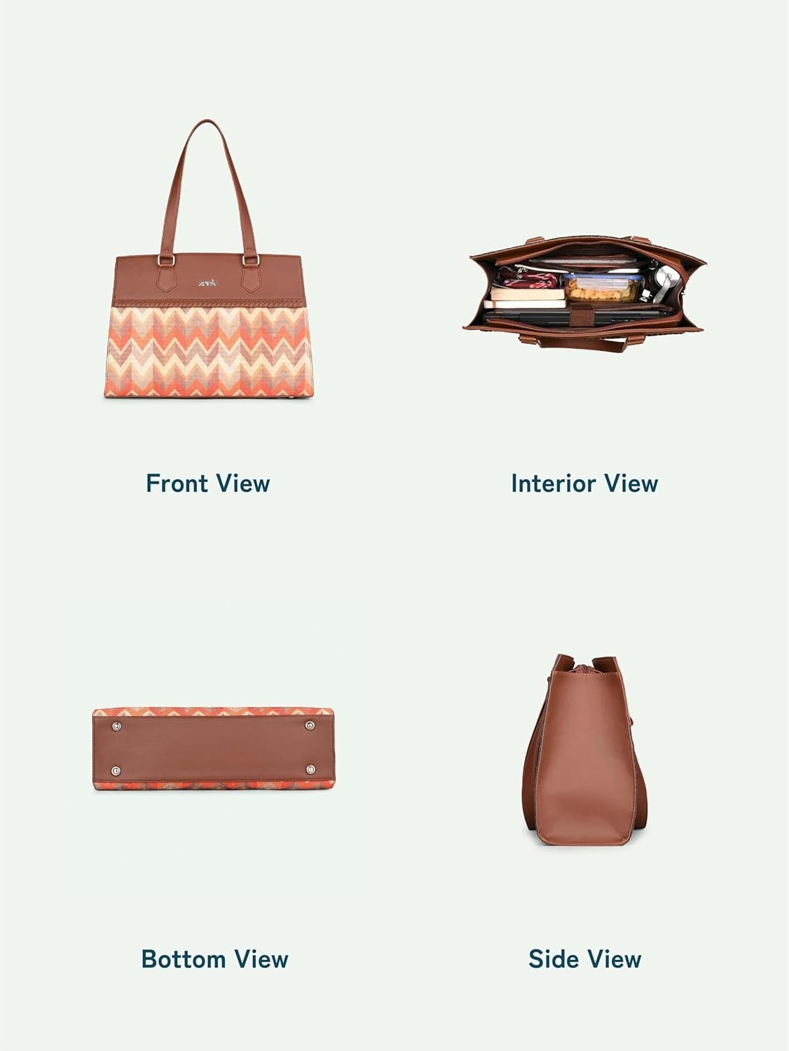 ZOUK Statement Business Bag | Jute | Vegan Leather Handcrafted Shoulder Bag Ideal For Office Use - Image 7