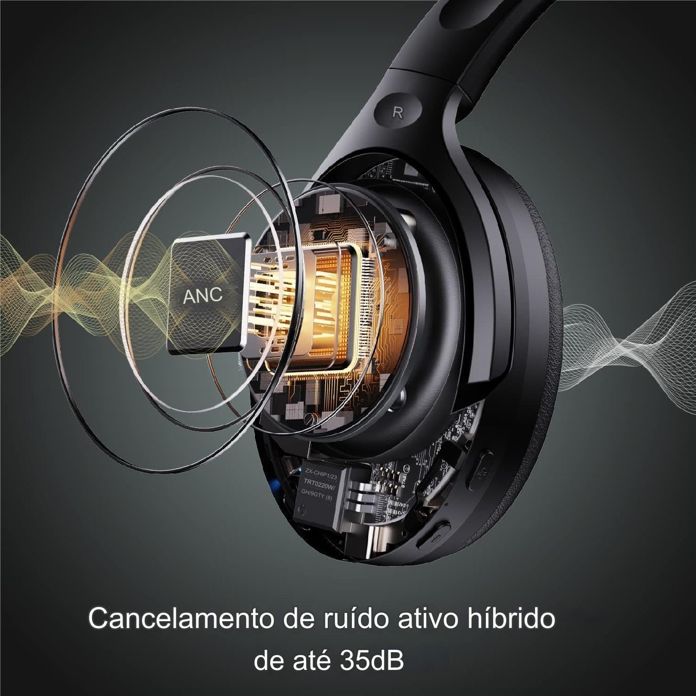 boAt Rockerz 551ANC Bluetooth Hybrid Active Noise Cancellation Over Ear Headphones with Up to 100H Playtime, ASAP Charge, Ambient Sound Mode &Dual EQ Modes, Enx Technology(Stellar Black) - Image 8