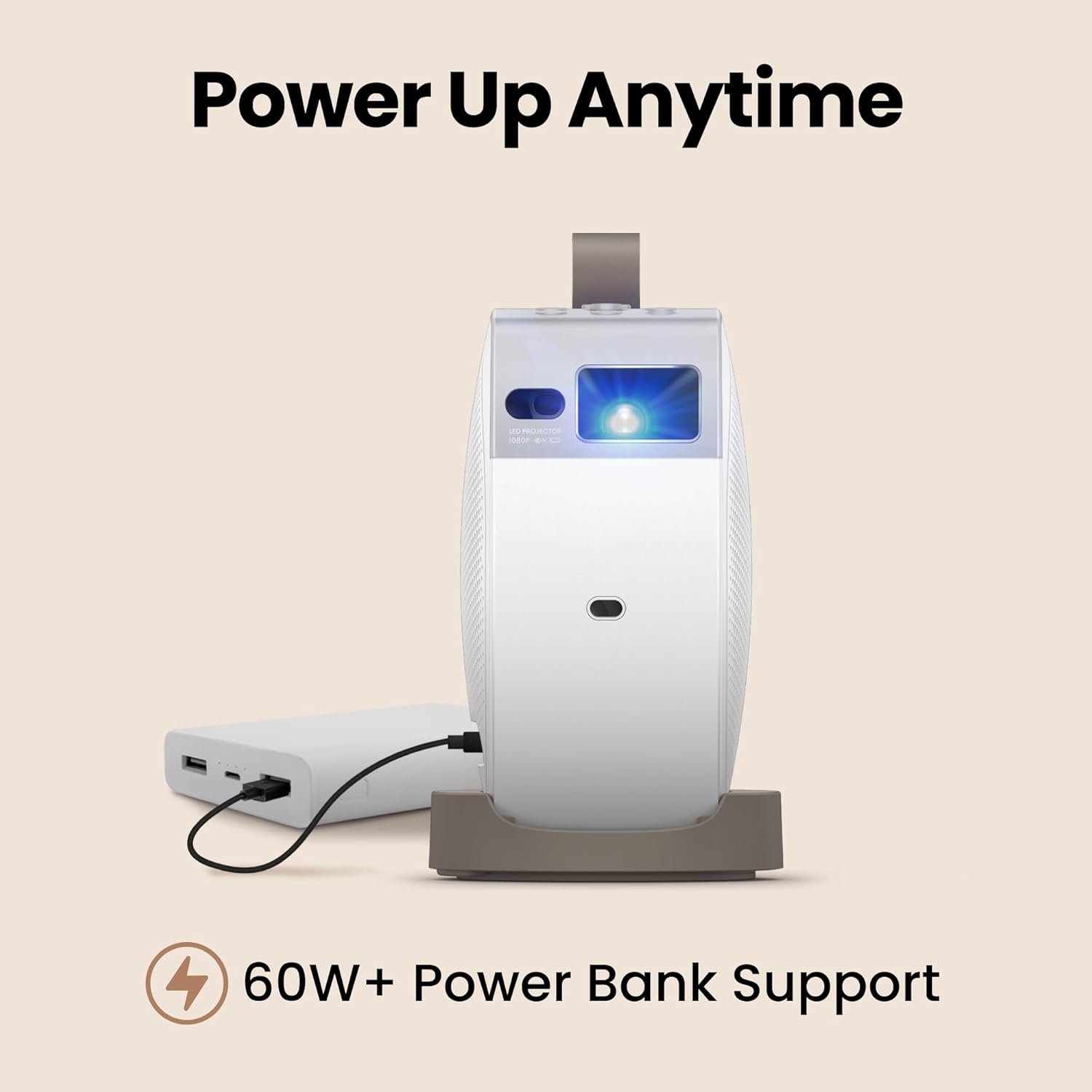 BenQ GV32 LED Portable FHD Projector,Excellent Colors 95% REC709, 500ANSI Lumens Bright,Upto 120inches Screensize,135° Projection,18W Speaker, builtin GoogleTV,WiFi,HDMI,USB-C,White - Image 9