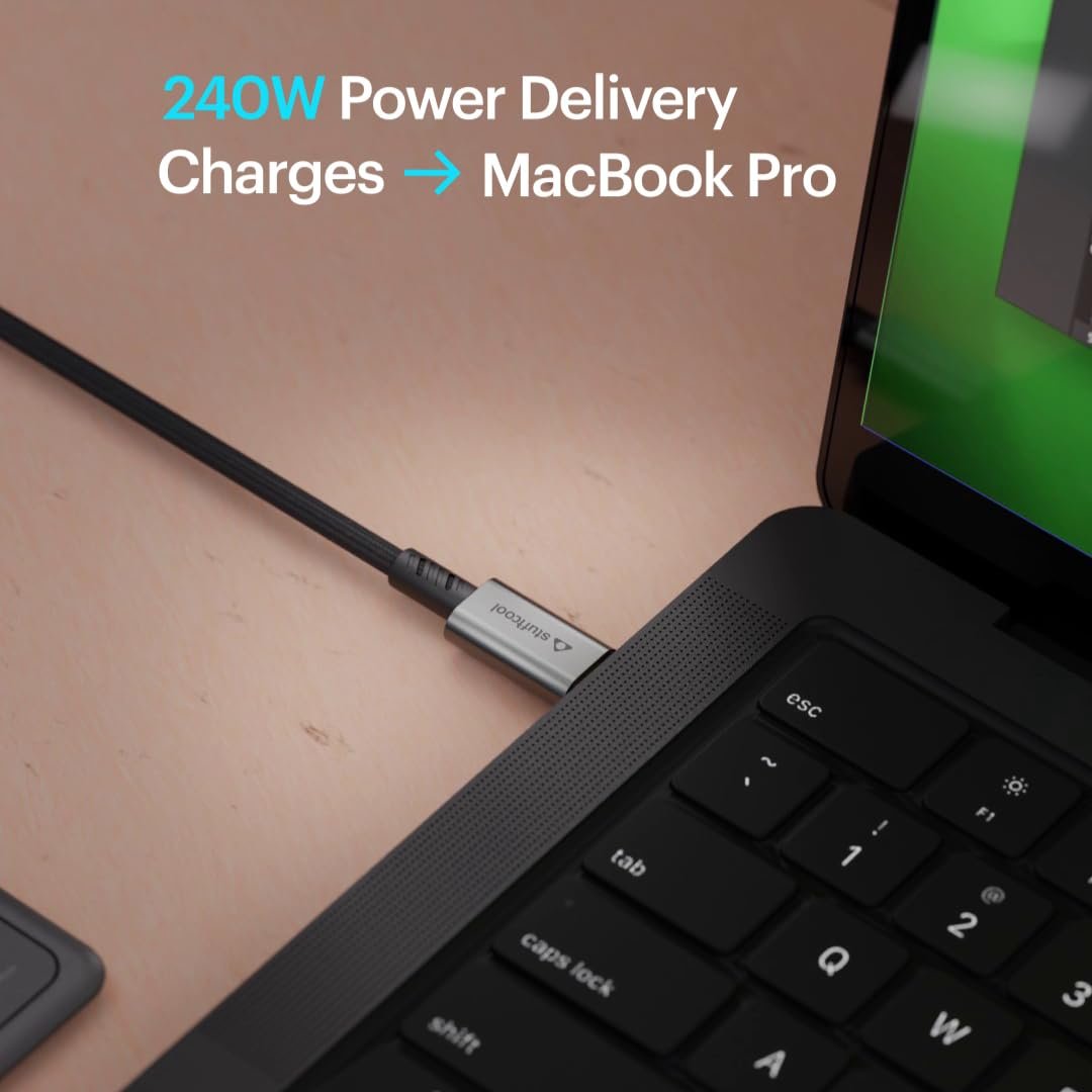 Stuffcool Primus USB 4 Type-C to Type-C Cable with 240W Power and 40Gbps Data with 8K Video Transmission, 1.8M, Black - Image 6