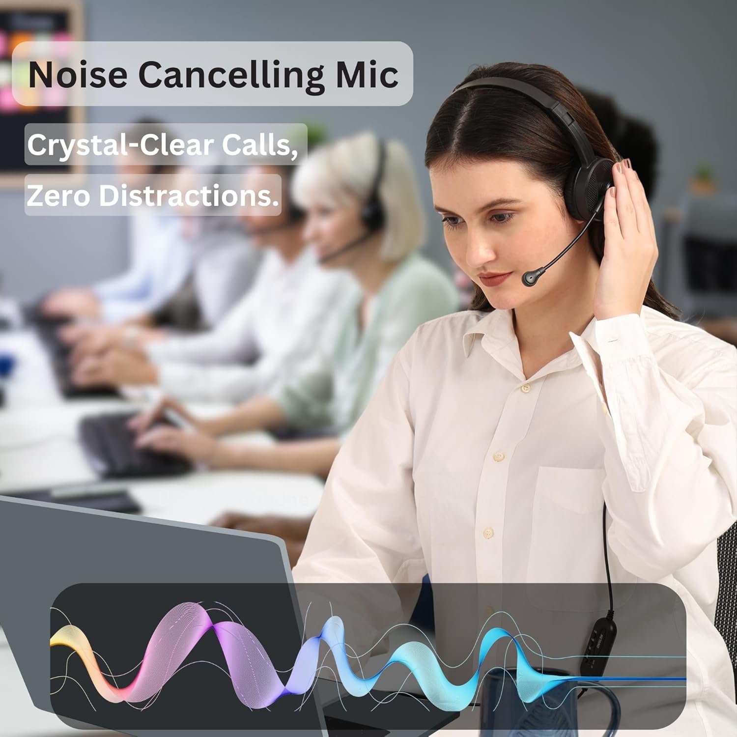 Wired USB Headphone with Noise Cancelling Mic | HD Sound & Comfort for Zoom, Teams & Call Centers | USB Headset for PC & Laptop | Model: Meta_MT50 (Black) - Image 3