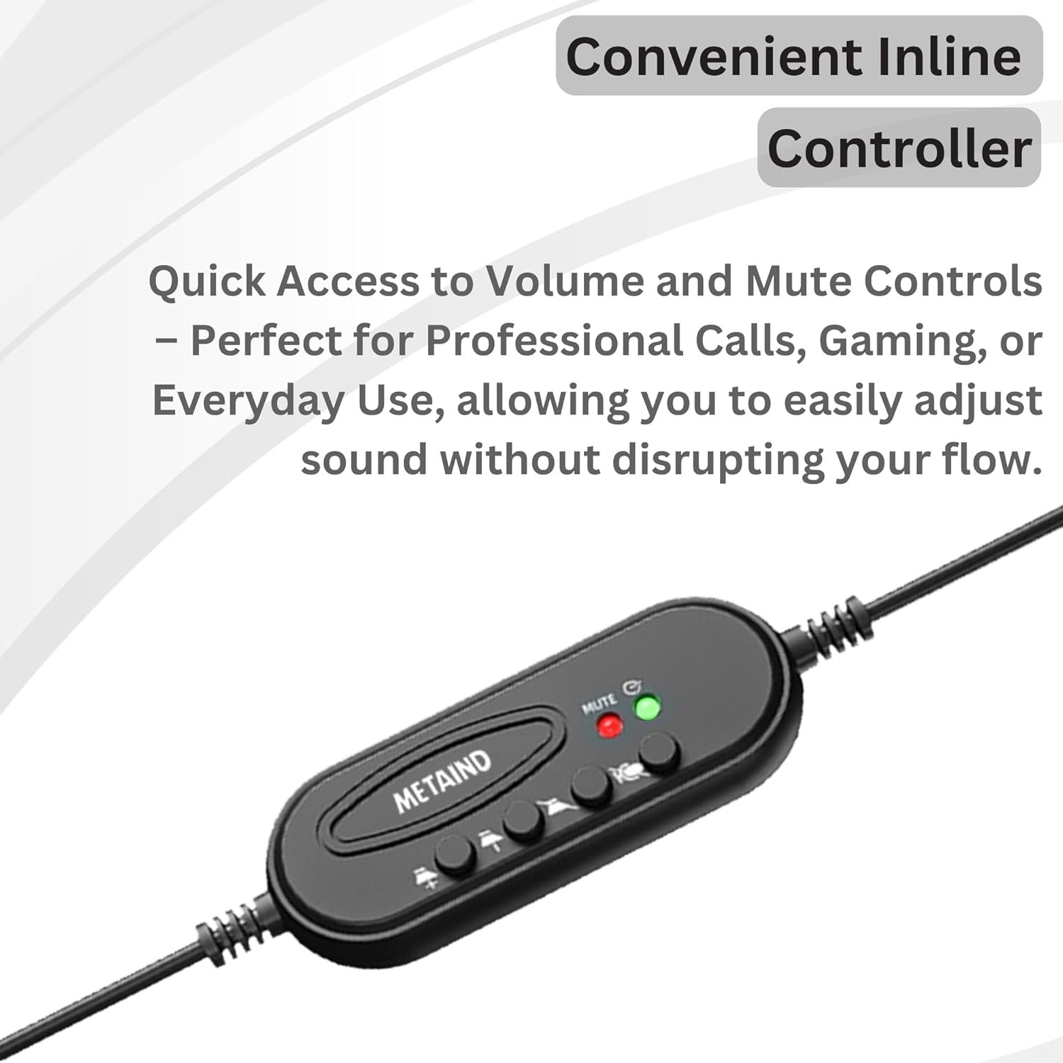 Wired USB Headphone with Noise Cancelling Mic | HD Sound & Comfort for Zoom, Teams & Call Centers | USB Headset for PC & Laptop | Model: Meta_MT50 (Black) - Image 6