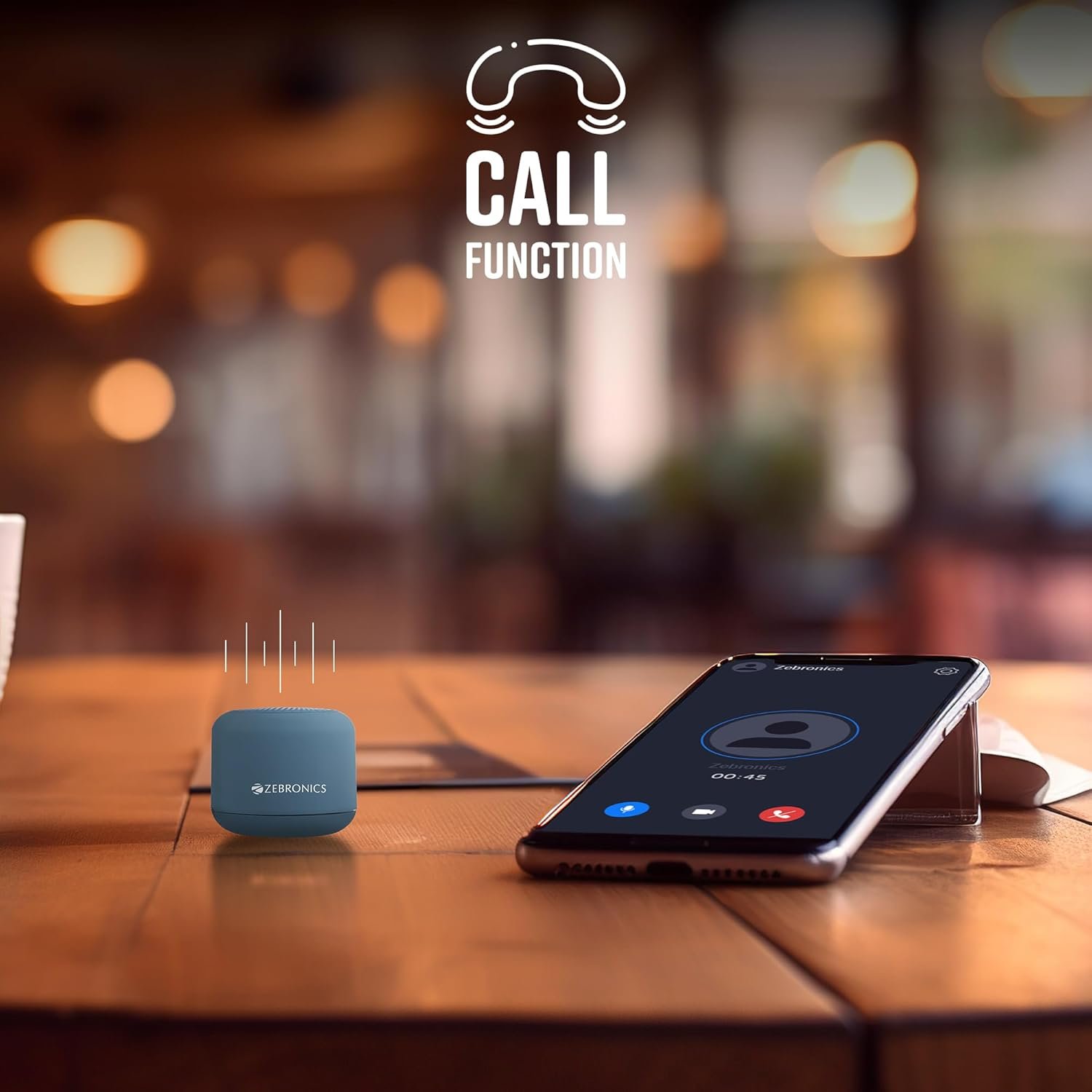 ZEBRONICS Pixie Portable Speaker, 5 Watts, Supports Bluetooth, TWS Function, mSD, Compact Design, Call Function, Carry Loop, Upto 7h Backup (Dark Blue) - Image 5