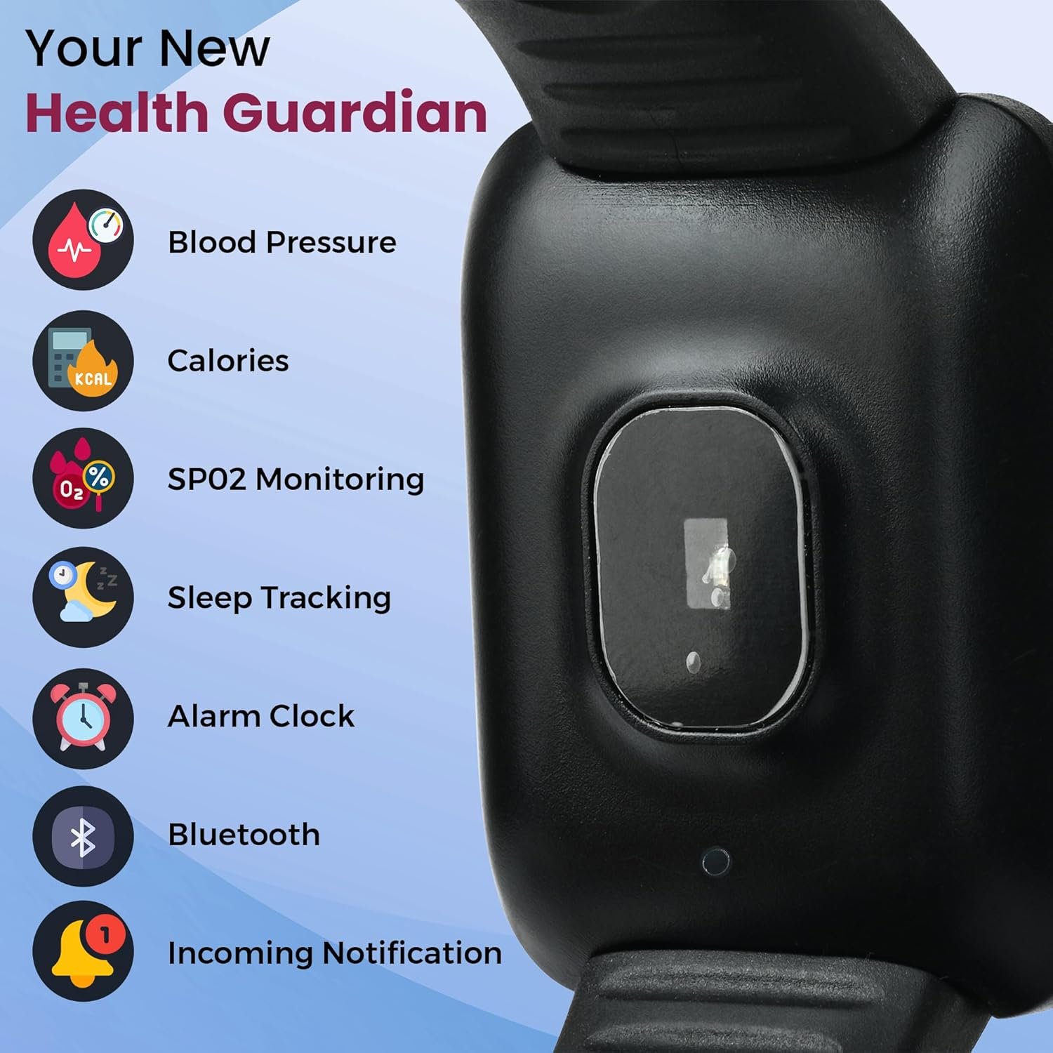 Bouncefit M I D116 Fitness Band Smart Watch for Men, Women, Boys, Girls, Kids – Single Touch Interface, Water Resistant, Workout Modes,Quick Charge Sports Smartwatch – Black (BB) - Image 3