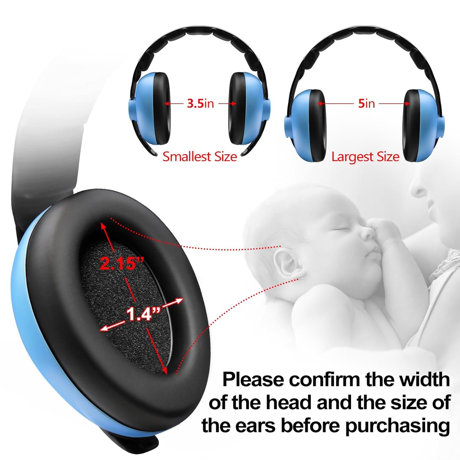 Baby Ear Protection Noise Cancelling HeadPhones for Babies for 3 Months to 2 Years (Blue) - Image 7