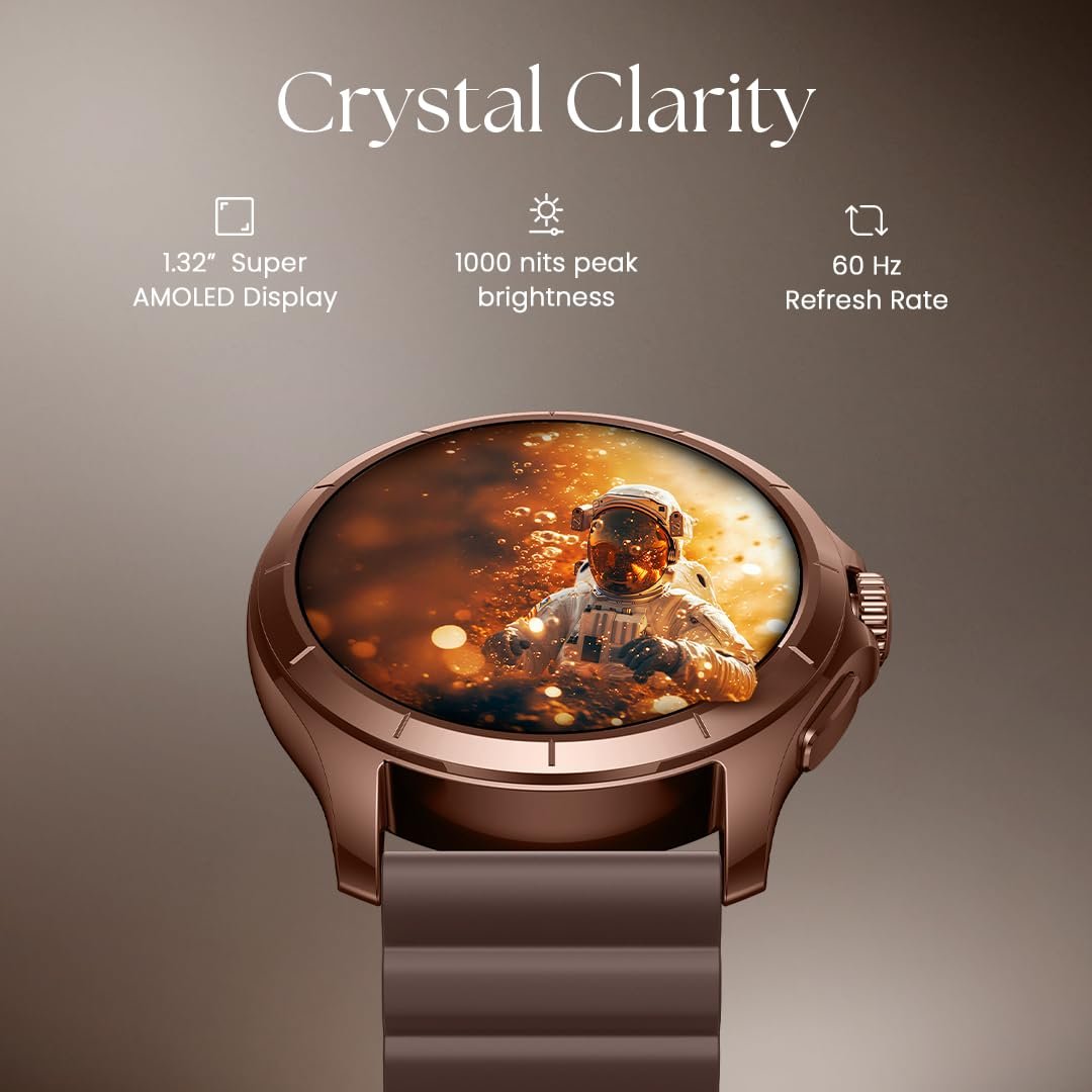 Titan Evoke 2.0, 1.32" AMOLED Display Smart Watch with AOD,1000 Nits, Functional Crown, Magnetic Strap, Metal Body,Fast Charge,24/7 Health Suite, BT Calling, SpO2, HRM, IP68 Smartwatch - Glacier Blue - Image 4