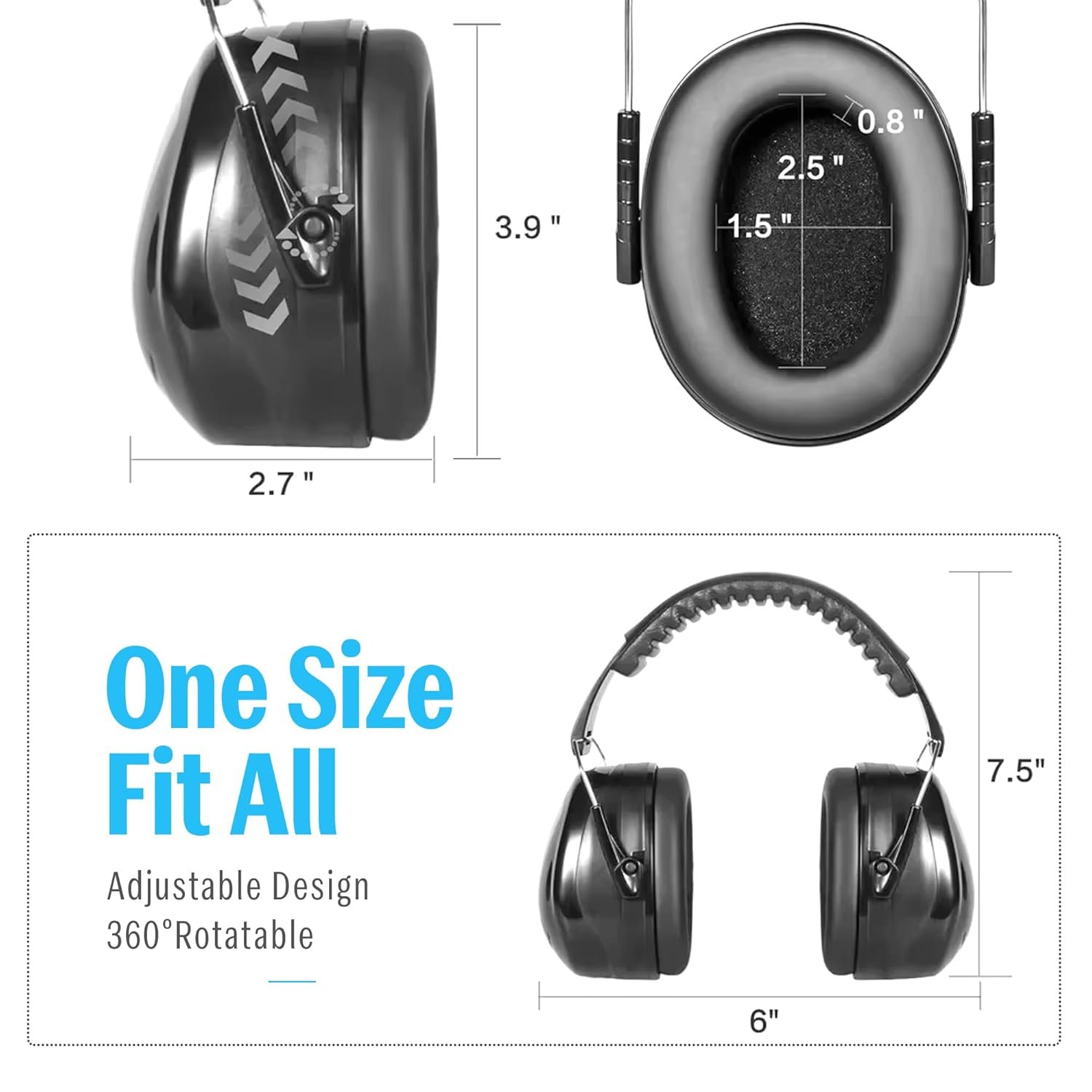 BDS Safety Premium Ear Muffs – NRR 26dB SNR 33dB Noise Reduction Headphones – Adjustable & Foldable Hearing Protection for Shooting, Construction, Studying, Sleeping (Neon Green) - Image 4