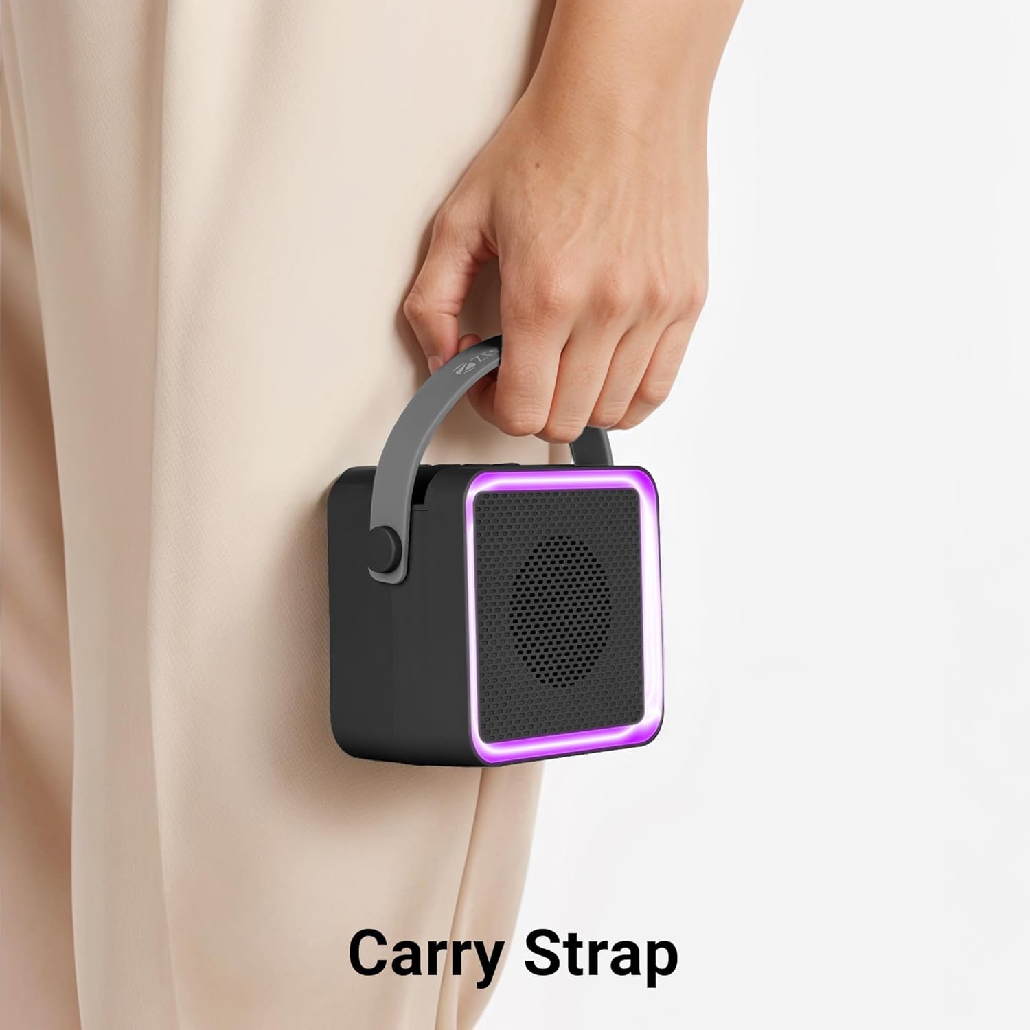 ZEBRONICS County 8, Portable Bluetooth Speaker, 8 Watts, Upto 7 Hours Playback, Passive Radiator, BTv5.3 | TWS | USB | mSD, RGB LED, Call Function, Compact Design, Carry Strap (Black) - Image 6