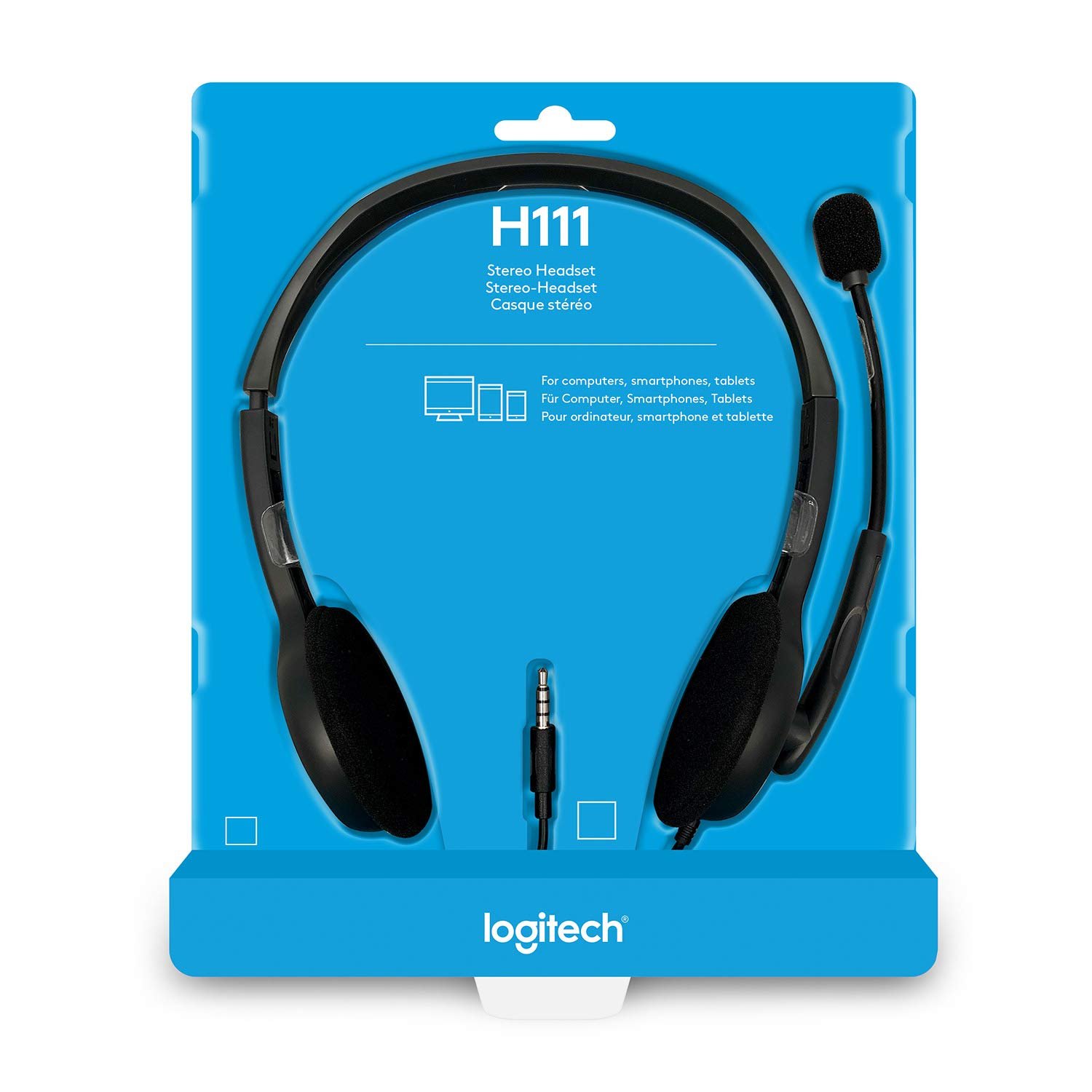 Logitech H111 Wired On Ear Headphones With Mic Black - Image 7