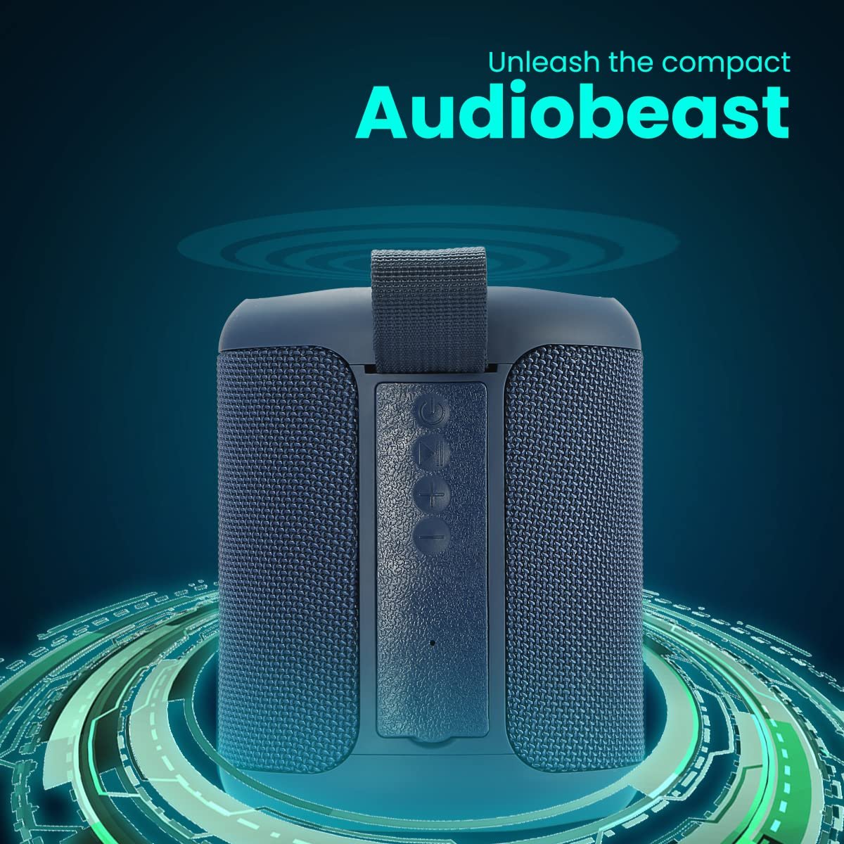 Portronics SoundDrum P 20W Portable Bluetooth Speaker with 6-7 hrs Playback Time, Handsfree Calling, USB Slot, Aux-in Port, Type C Charging (Blue) - Image 3