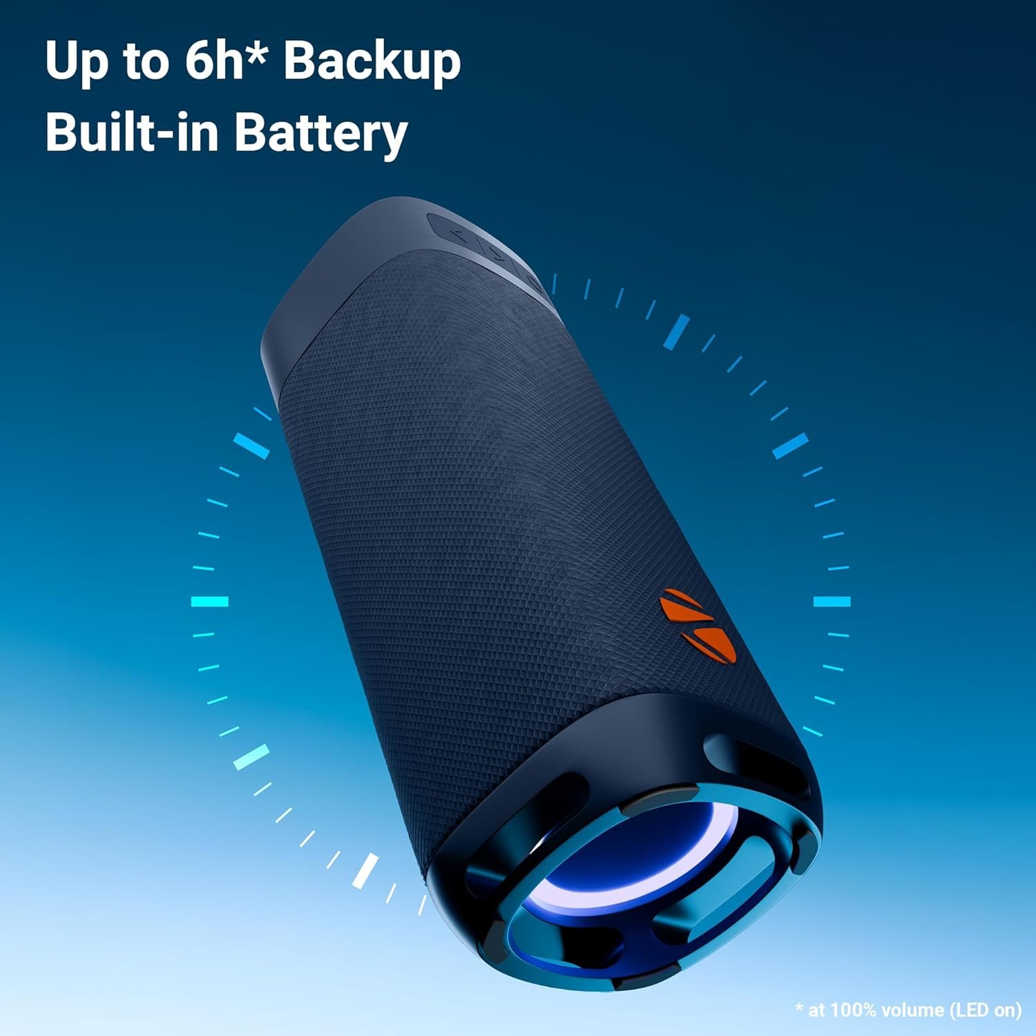 Zebronics Portable BT Speaker, 40W, Upto 6Hrs Playback, Dual 6.35cm Drivers, Passive Radiators, TWS, Type-C Charging, mSD, AUX, IPX5 Water Resistant, Voice Assistant Support (Sound Feast 250, Blue) - Image 4