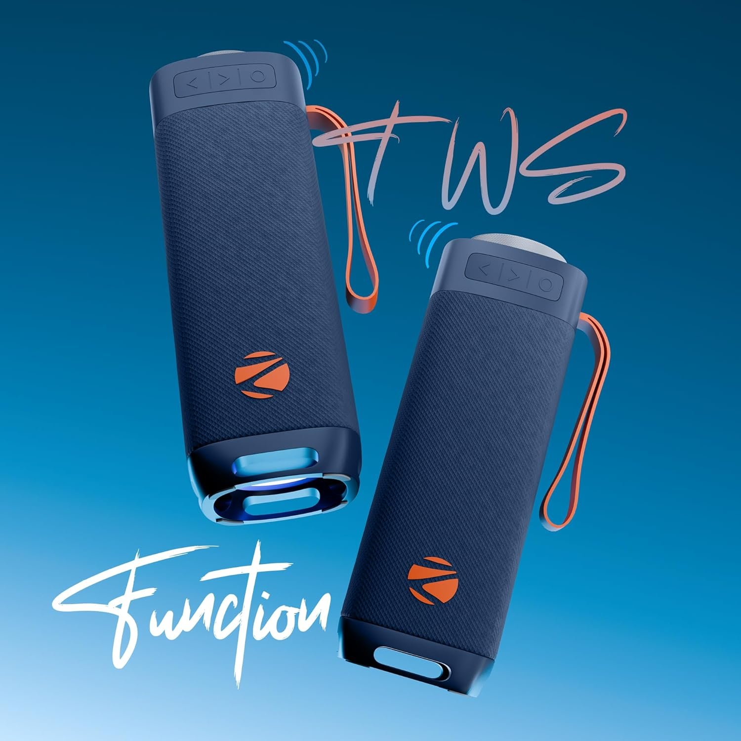 Zebronics Portable BT Speaker, 40W, Upto 6Hrs Playback, Dual 6.35cm Drivers, Passive Radiators, TWS, Type-C Charging, mSD, AUX, IPX5 Water Resistant, Voice Assistant Support (Sound Feast 250, Blue) - Image 8