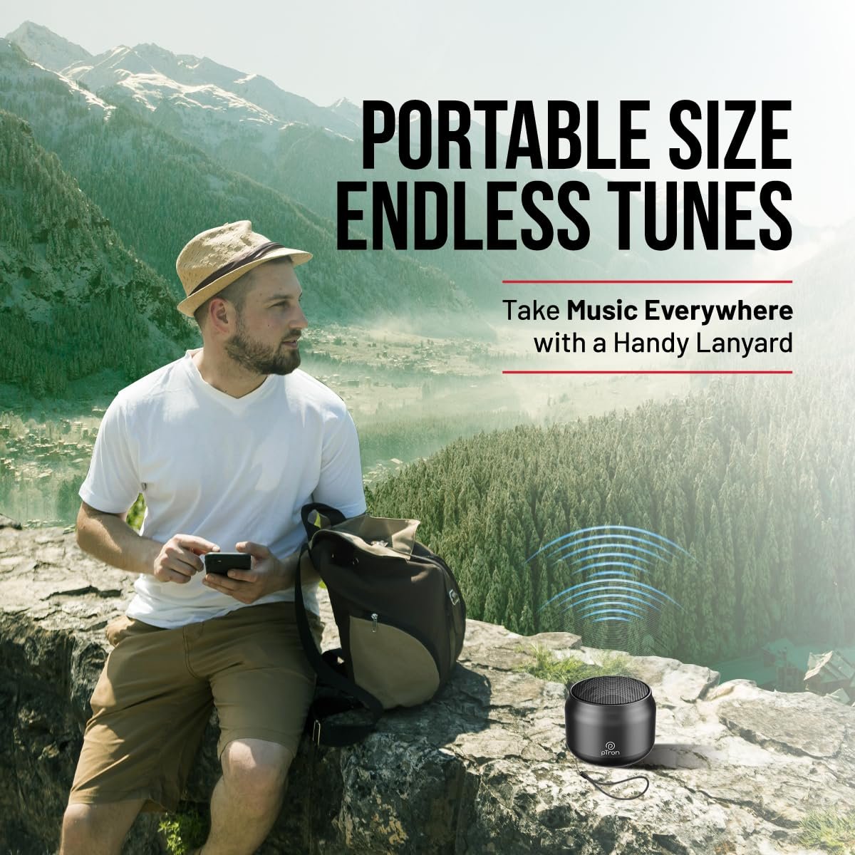 pTron Musicbot Lite 6W Bluetooth Speaker with 8 Hrs Playtime, 2.04" Neo Driver for Pristine Sound, Mini Size Portable Speaker, BTv5.1 Connectivity, TWS Feature & Type C Charging (Black) - Image 5