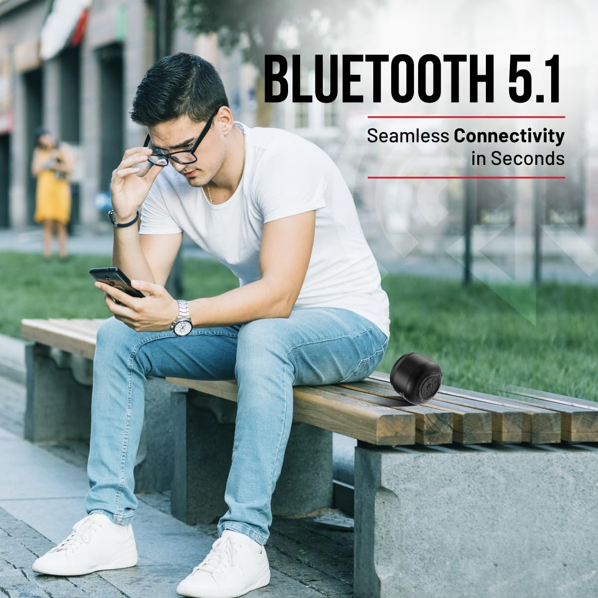 pTron Musicbot Lite 6W Bluetooth Speaker with 8 Hrs Playtime, 2.04" Neo Driver for Pristine Sound, Mini Size Portable Speaker, BTv5.1 Connectivity, TWS Feature & Type C Charging (Black) - Image 6