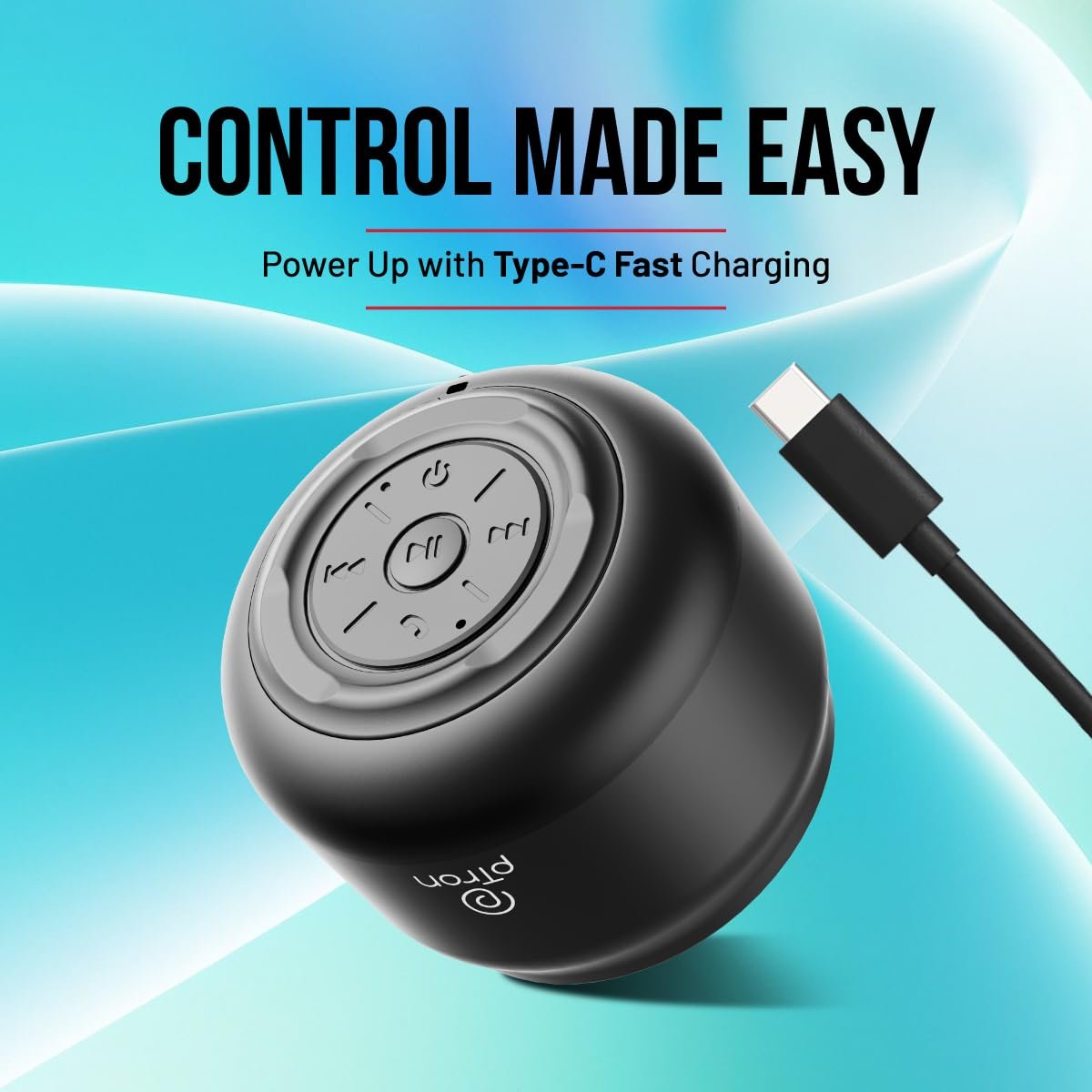 pTron Musicbot Lite 6W Bluetooth Speaker with 8 Hrs Playtime, 2.04" Neo Driver for Pristine Sound, Mini Size Portable Speaker, BTv5.1 Connectivity, TWS Feature & Type C Charging (Black) - Image 8