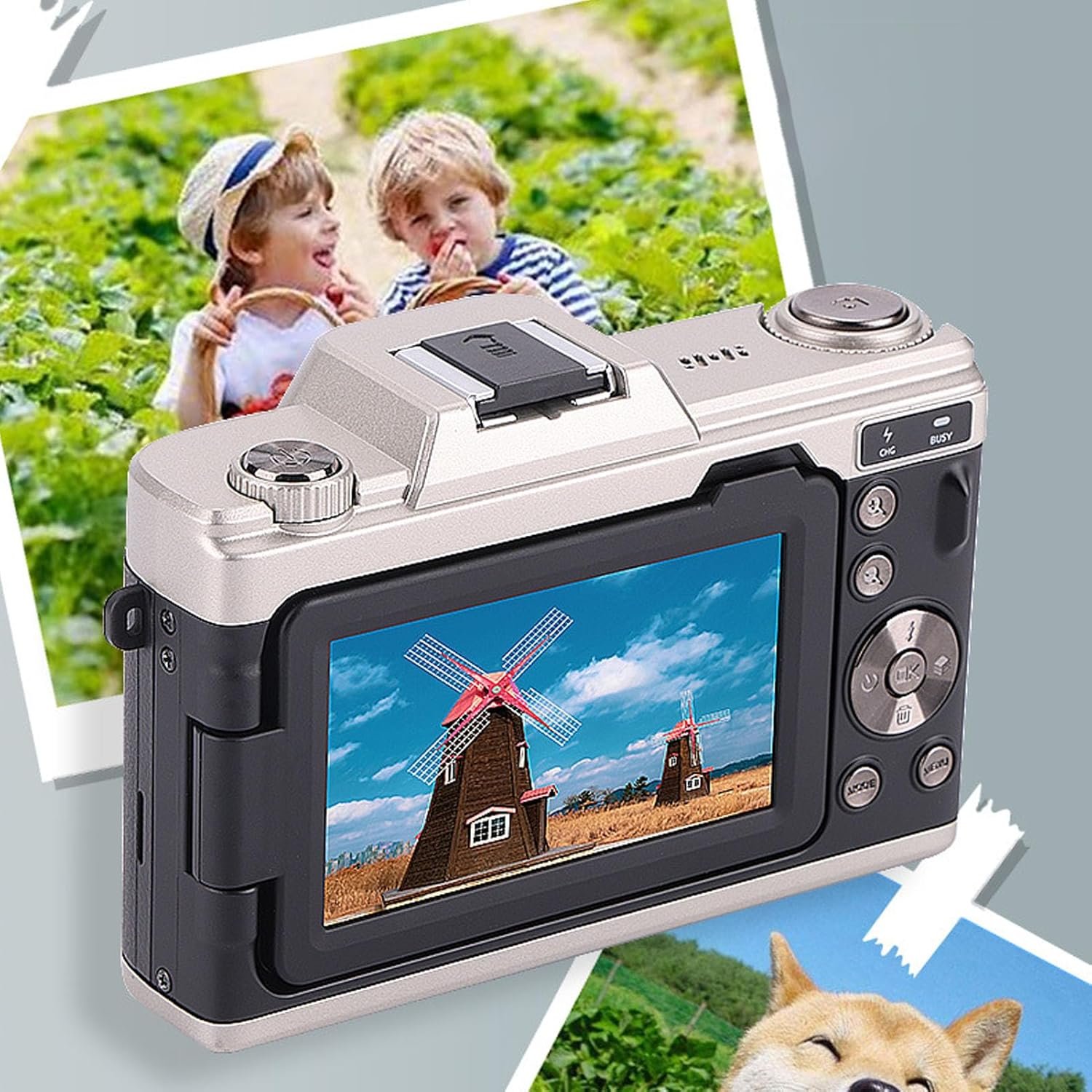 Digital Camera 4K, 64MP 20x Digital Zoom, 180° Flip Screen, Professional Lens Mirrorless Interchangeable Lens Camera with Wide Angle Lens for Photography (Black) - Image 8