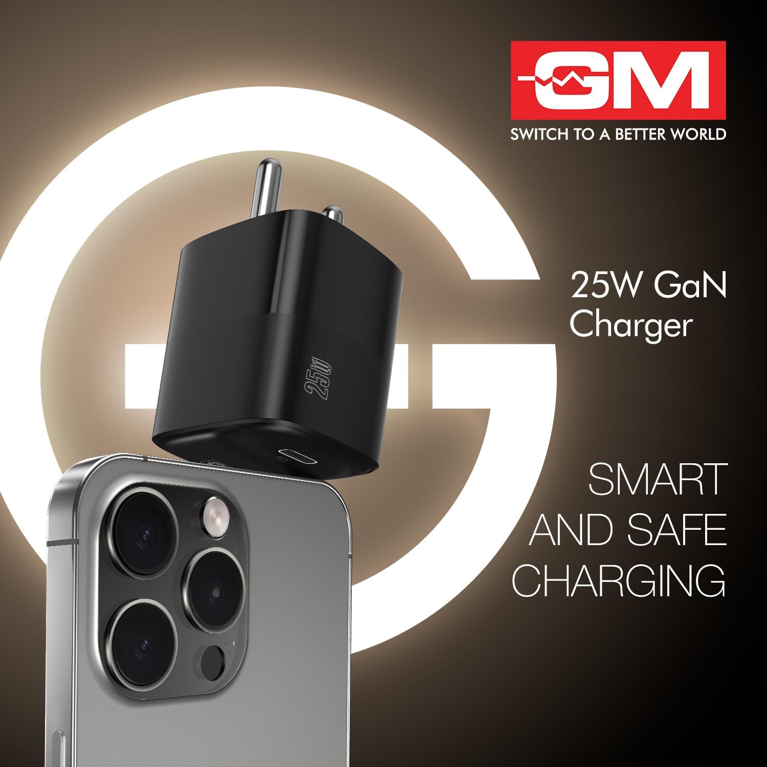 GM G+ 25W GaN Fast Charger with USB-C Port | Type-C & Type-A 3.0 Fast Charging | Compact Travel Adapter for Phones, Tablets & Earbuds | Smart Power Allocation | Safe & Energy-efficient Charger - Image 5