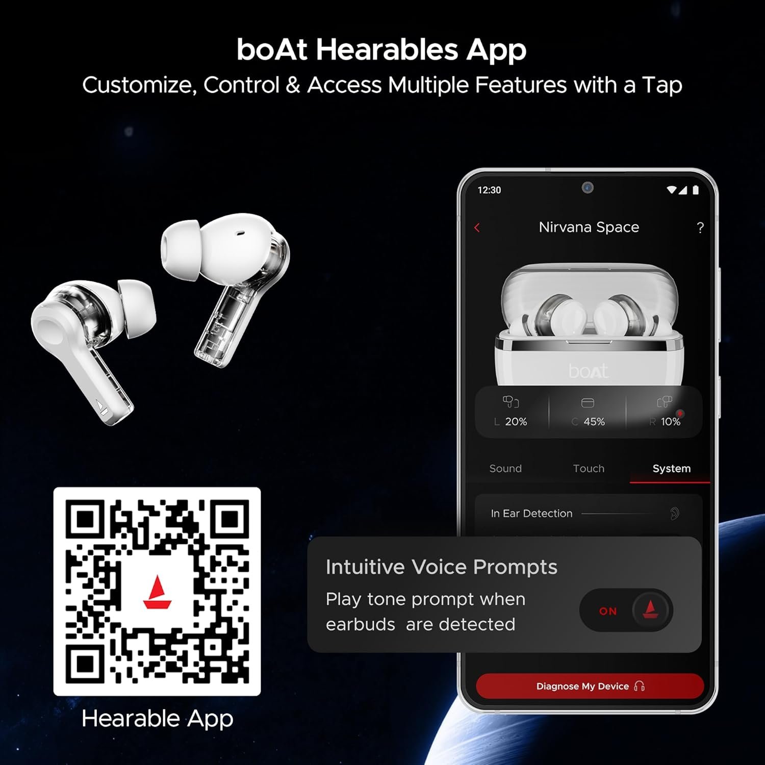 boAt Nirvana Space, 360 Spatial Audio, Active Noise Cancellation (~32dB), 100Hrs Battery,4Mics ENx, Fast Charge, v5.3 Bluetooth TWS in Ear Earbuds Wireless Earphones with mic (Celestial White) - Image 13