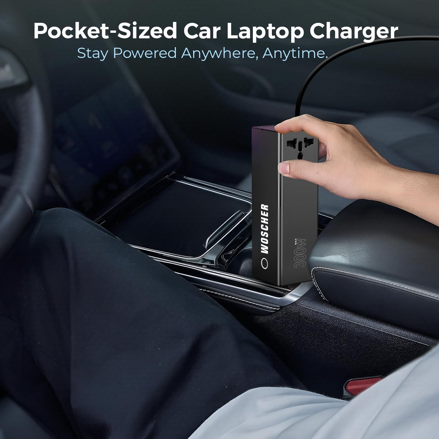 Woscher 300W Car Laptop Charger Power Inverter 2 USB (24W Max), 2 C Type (36W Max) & 2 AC Universal Socket (300W Max) DC 12V to 220V AC Car Charger Converter,Multiple Deice Use|18 Months Warranty - Image 10