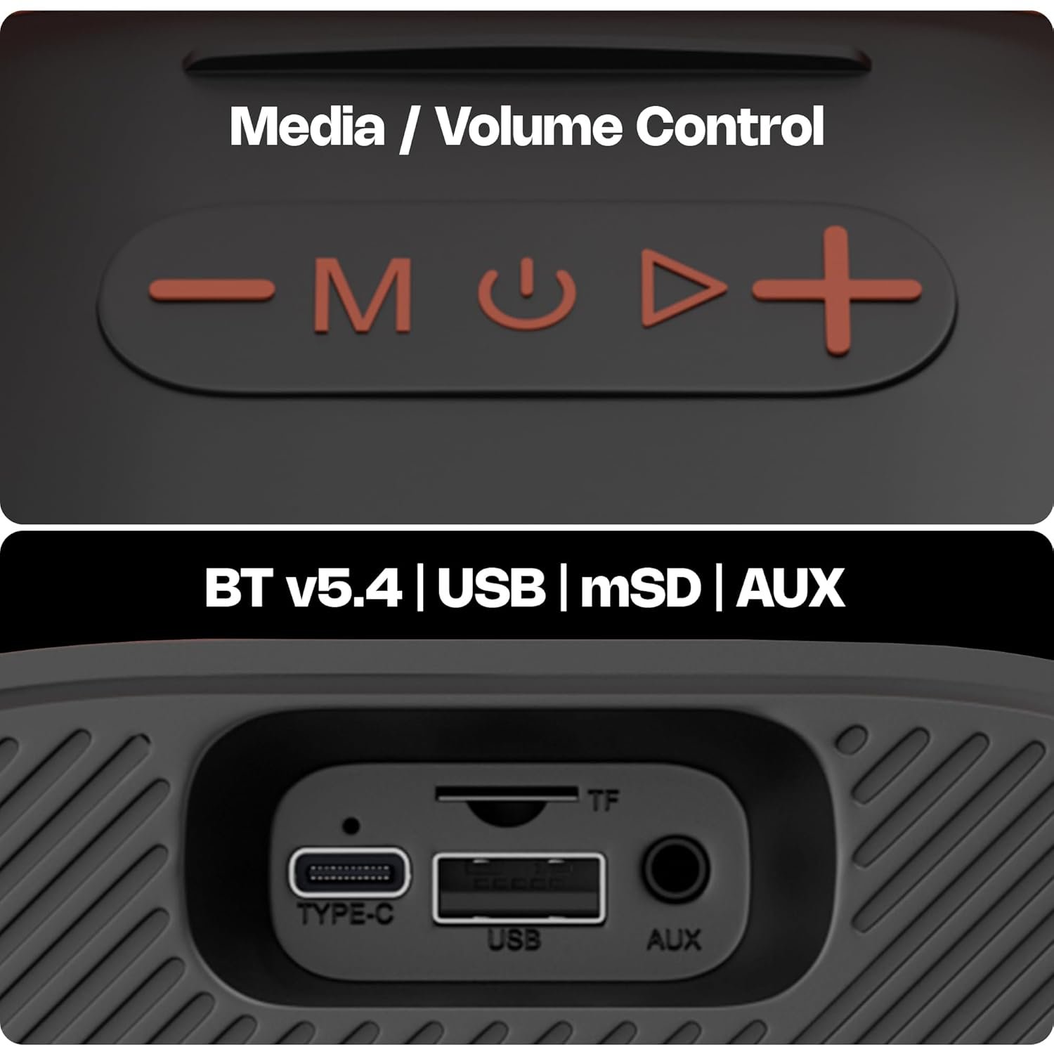 Zebronics Portable BT Speaker, 14W, Upto 4 Hrs Playback, 10.16cm Driver, BT v5.4, USB, mSD, AUX, Splash Proof, Voice Changing Wireless Mic, Carry Handle, Mobile Holder, 6 RGB Modes (Sound Feast 110) - Image 5