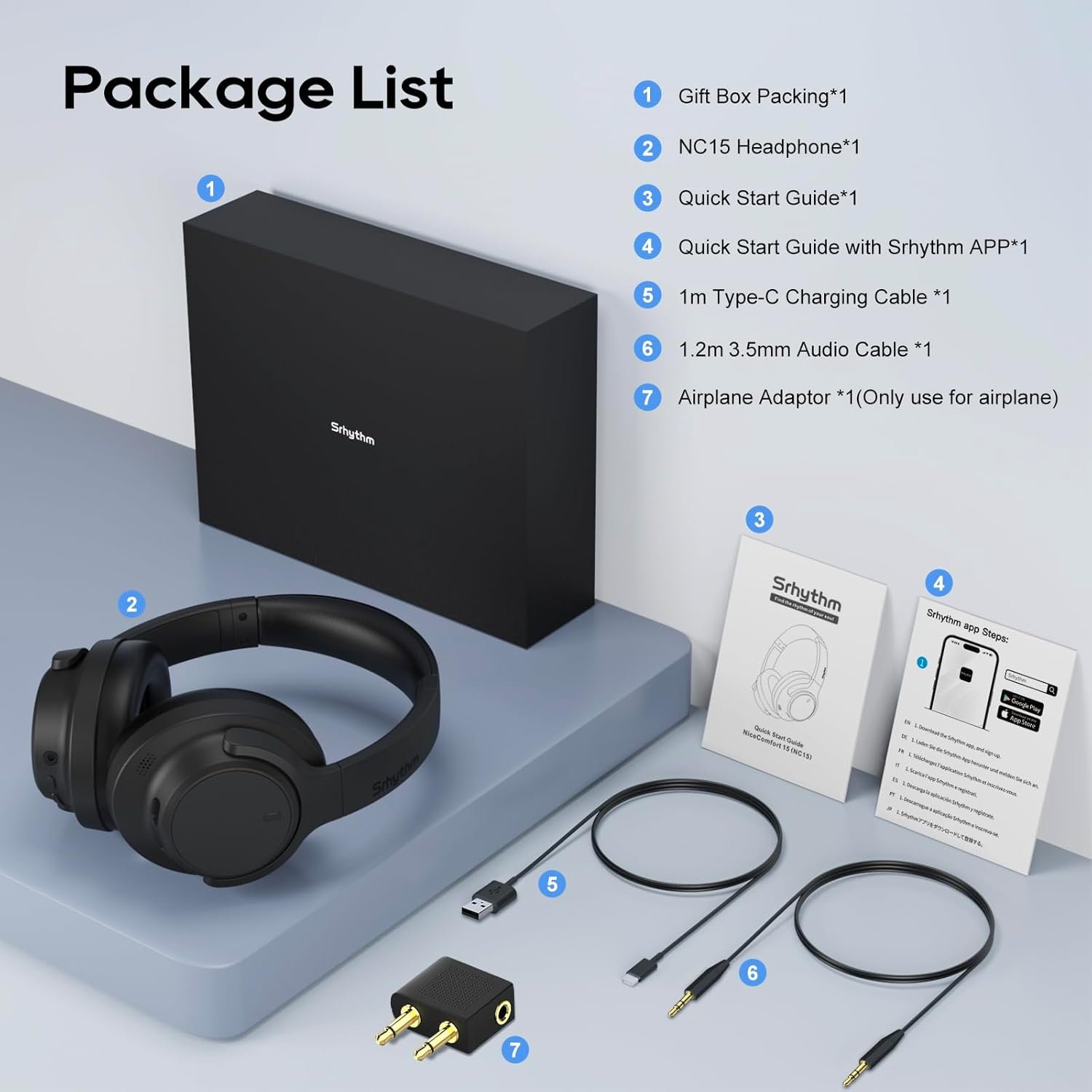 Srhythm NiceComfort 15 (2nd Gen) Hybrid Noise Cancelling Wireless Headphones,Bluetooth 6.0,with Low Latency,Spatial Audio,ENC,120Hrs Black - Image 8