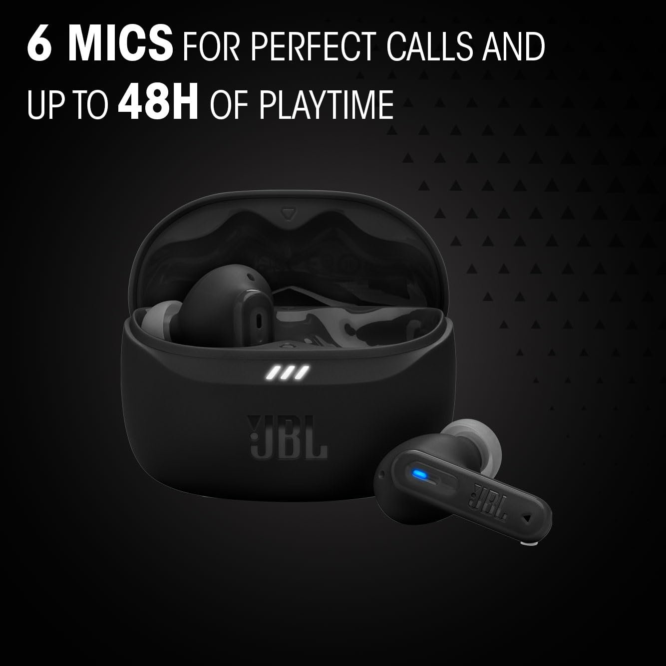 JBL New Launch Tune Beam 2 TWS, ANC Earbuds, 48Hr Playtime,Dual Connect, Ambient Aware, Relax Mode, Customized EQ with Headphones App, 6 Mics for Clear Calls, Spatial Sound, Personi-Fi 3.0 (Black) - Image 3