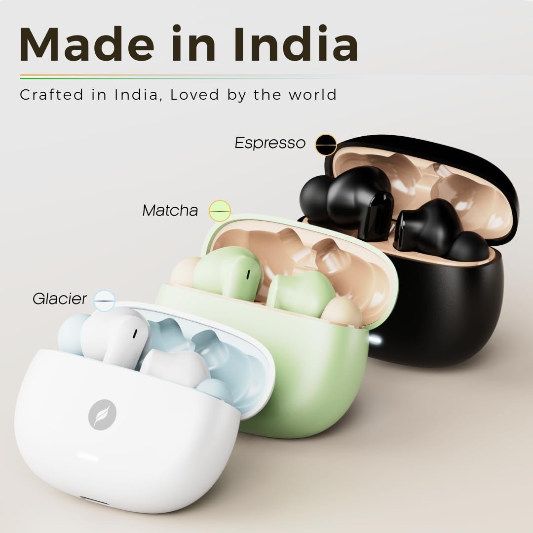 Leaf Buds X334 True Wireless in Ear Earbuds Ai Sound App, 40H Playtime, Quad Mic with Enc, 50Ms Low Latency, Fast Charging(10Min=300Min), 10Mm Driver, Ipx5, Bluetooth V5.4 TWS (Espresso) - Image 7