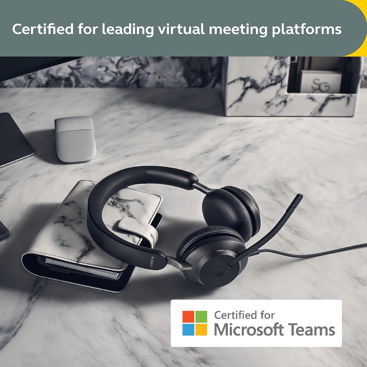 Jabra Evolve2 40 SE Wired Stereo Noise-Cancelling Headset - Features 3-Microphone Call Technology and USB-C Cable - MS Teams Certified, Works with All Other Platforms - Black - Image 4