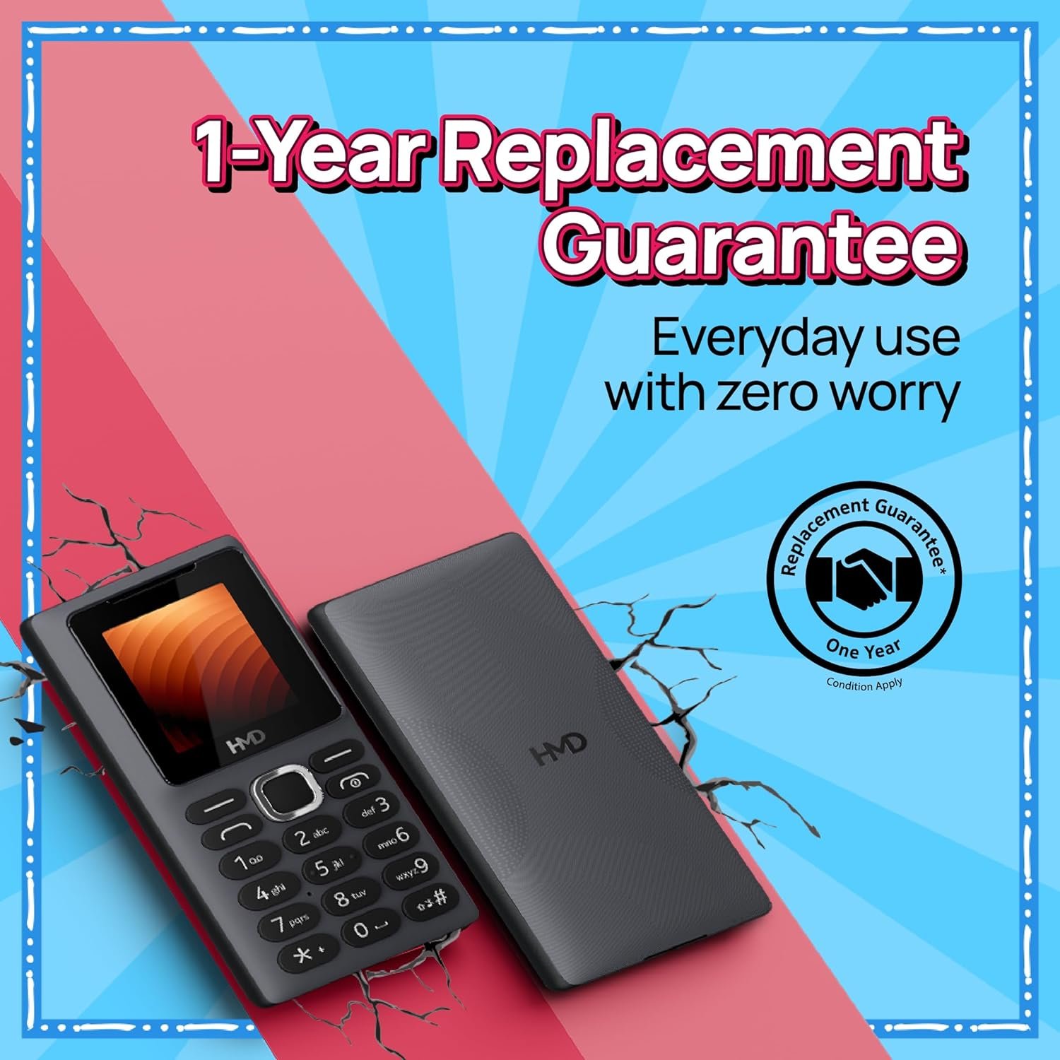 HMD 100 Keypad Mobile Phone | Single SIM, Long Lasting Battery, Durable Design, Wireless FM Radio, Phone Talker, 1-Year Replacement Guarantee | Grey - Image 6