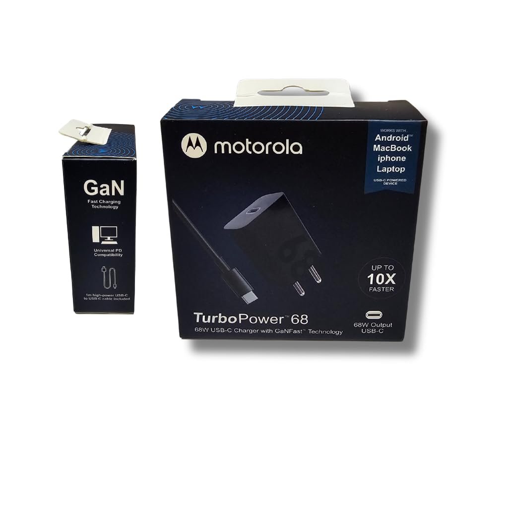 Yantra Original 68W Gan Turbo Power Fast C-Type Charger Compatible for Motorola Edge 60 Fusion/Edge 50 Fusion/Edge 50 Ultra/50 Pro/Razr 50 Ultra/Moto G45/G54/G64/Moto E40/Moto G35 Black - Image 7