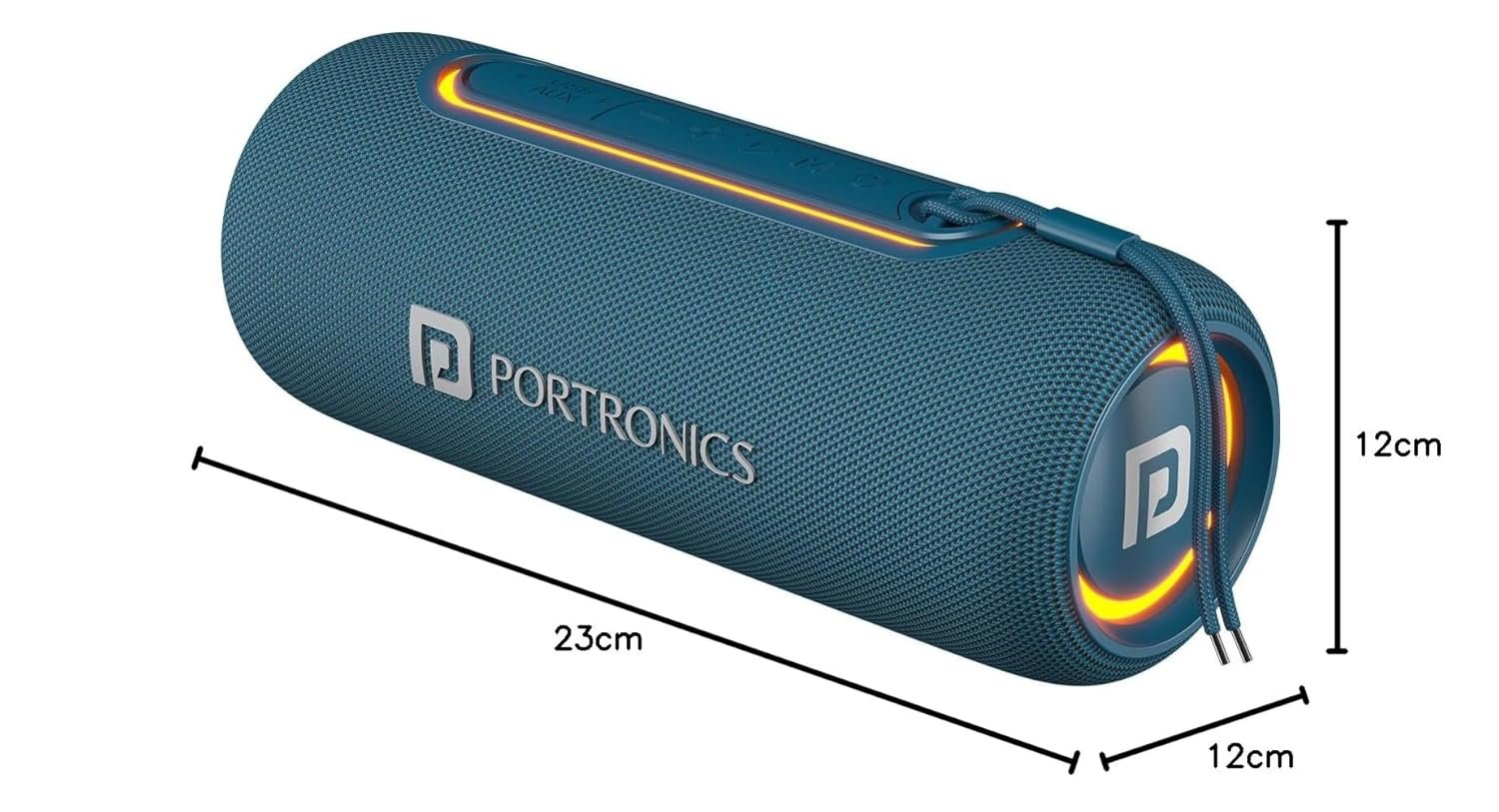 Portronics Resound 2 15W HD Sound Portable Wireless Bluetooth Speaker, in-Built Mic, RGB Lights, TWS Connectivity, Bluetooth v5.3, IPX5 Water Resistant, Type C Charging Port(Blue) - Image 8