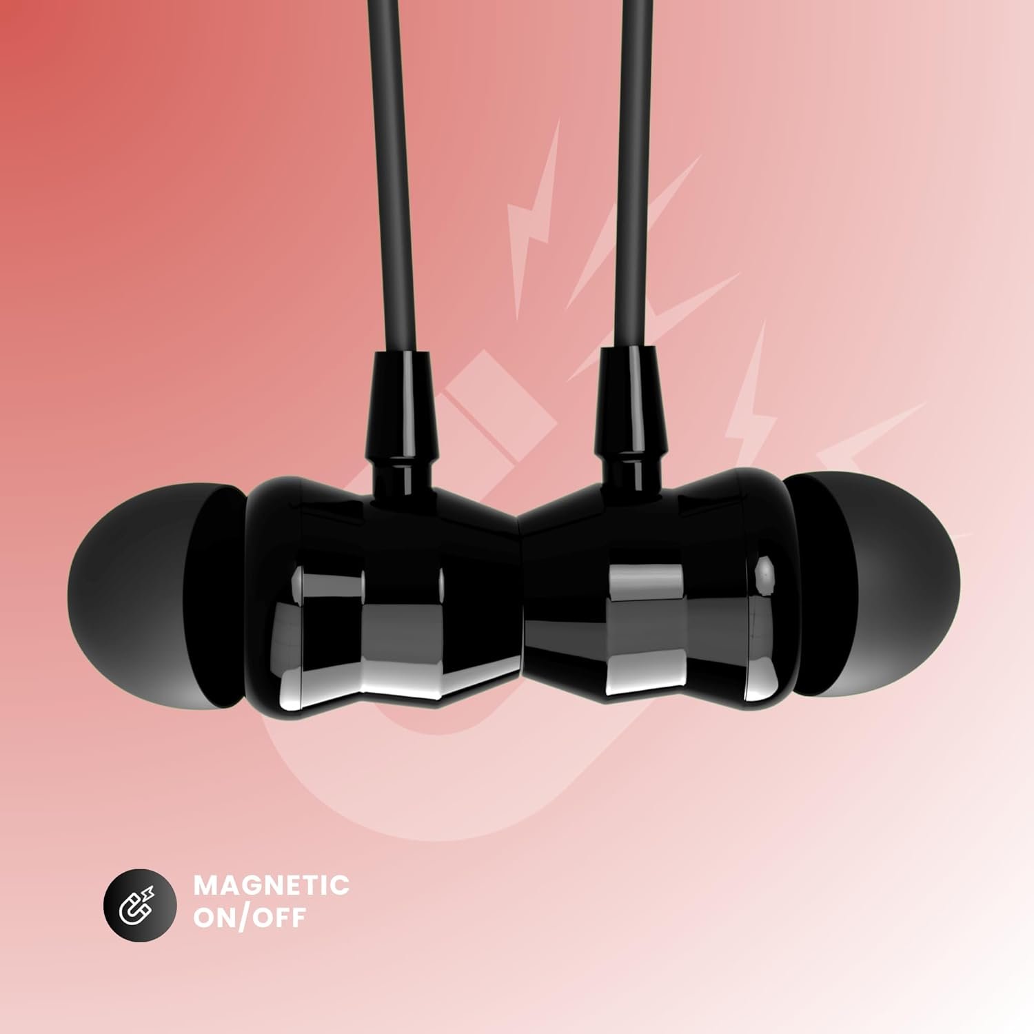 OOGE Tune 24 Wireless Neckband Earphones – (Reddish Black) Bluetooth 5.4, 100H Battery, Deep Bass, Noise-Cancelling Mic, Sweatproof Build, Quick Charging, Lightweight, Magnetic Earbuds - Image 4