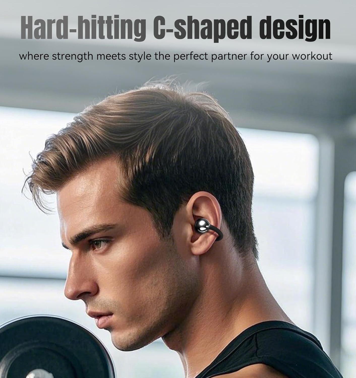 King Lucky Open Ear Earbuds Clip-On Bluetooth 6.0 Wireless Headphones with Mic, 50H Playtime, ENC Clear Calls, IPX5 Waterproof, Comfortable for Small Ears Sports Gaming Classic Version (Black) - Image 4